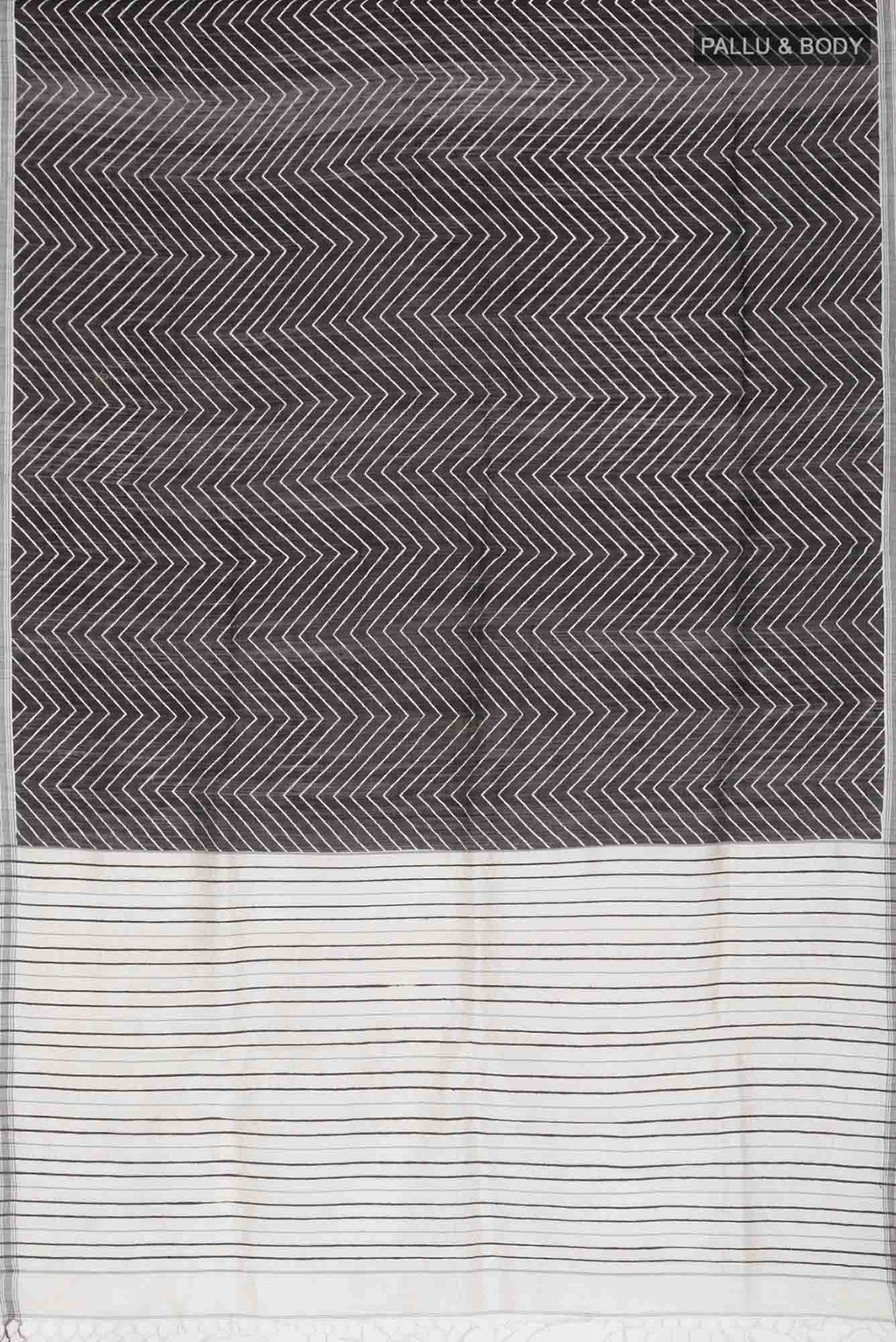 Black Bhagalpuri Tussar Silk Saree