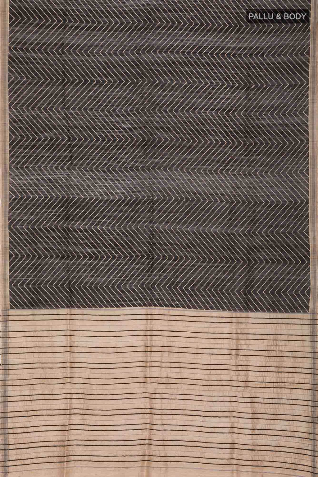 Black Bhagalpuri Tussar Silk Saree