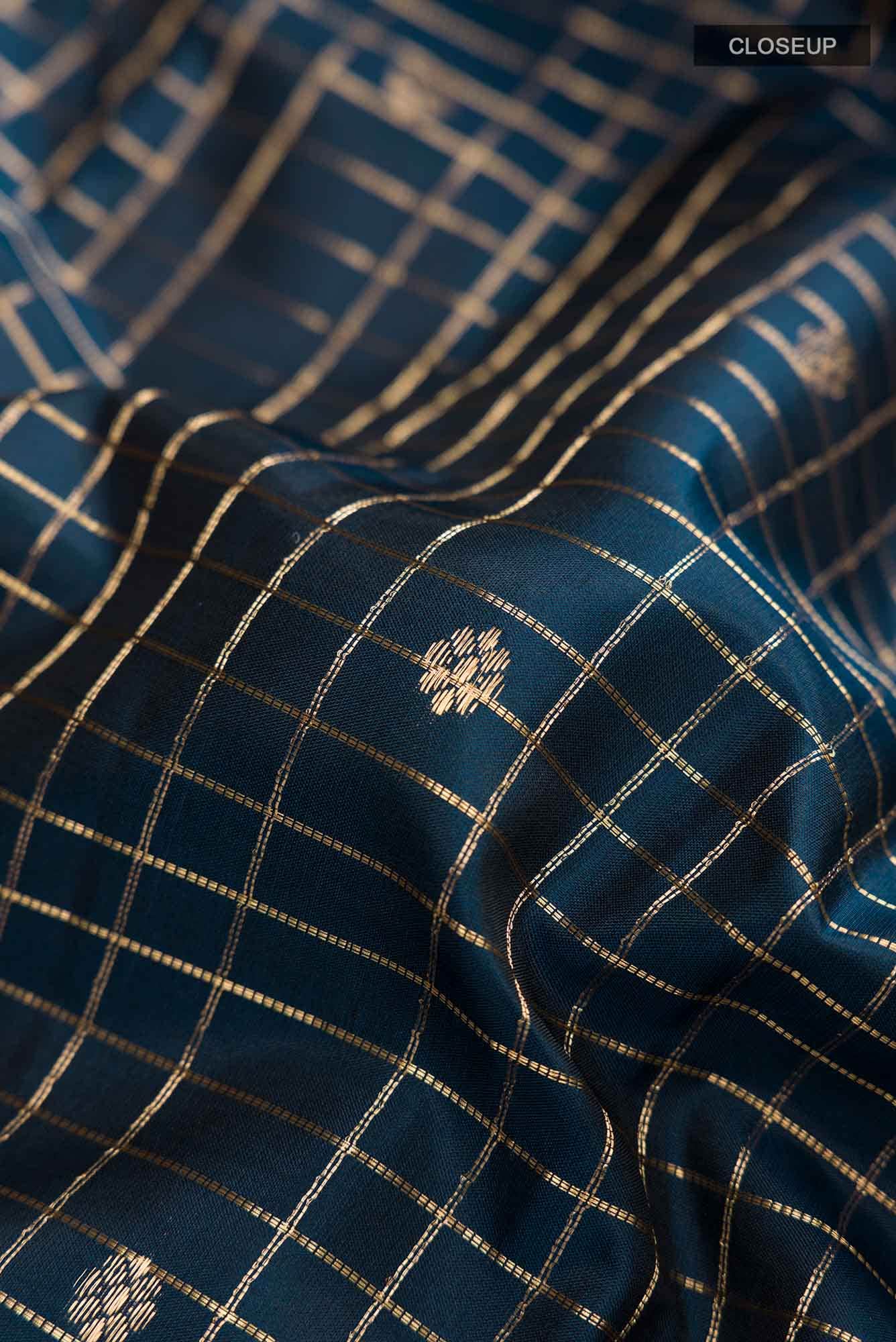 Blue Kanchipuram Silk Saree