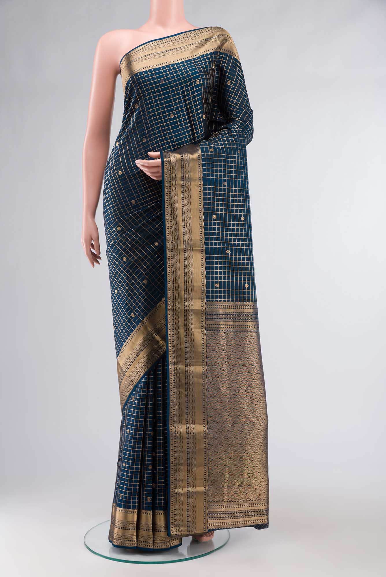 Blue Kanchipuram Silk Saree