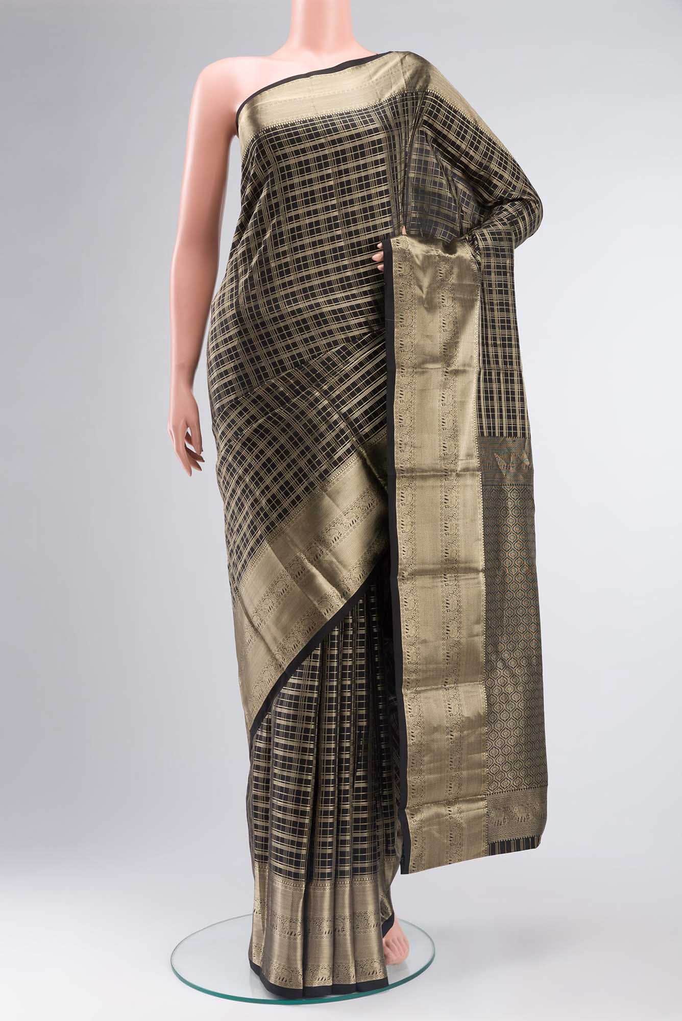 Black Kanchipuram Silk Saree