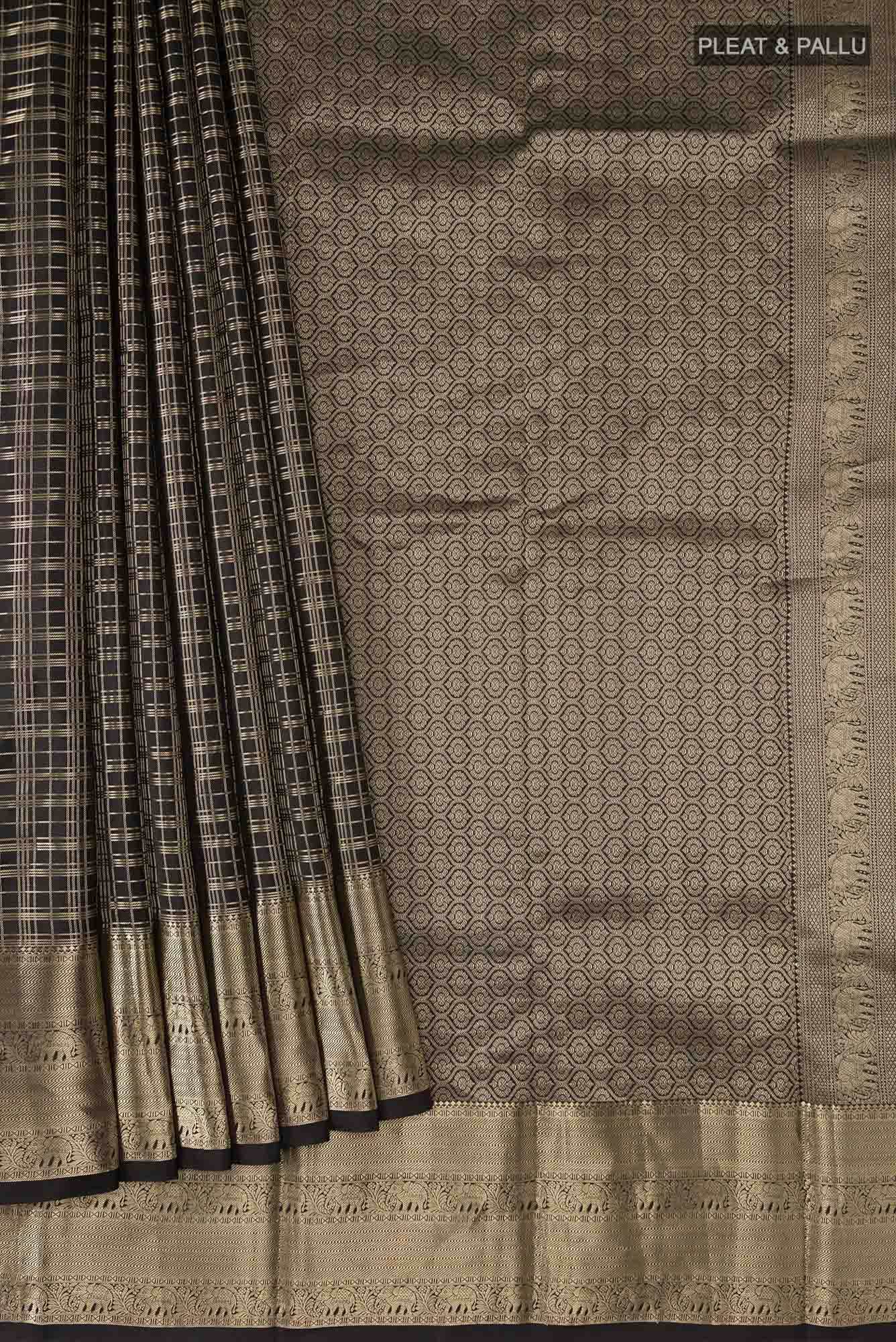 Black Kanchipuram Silk Saree