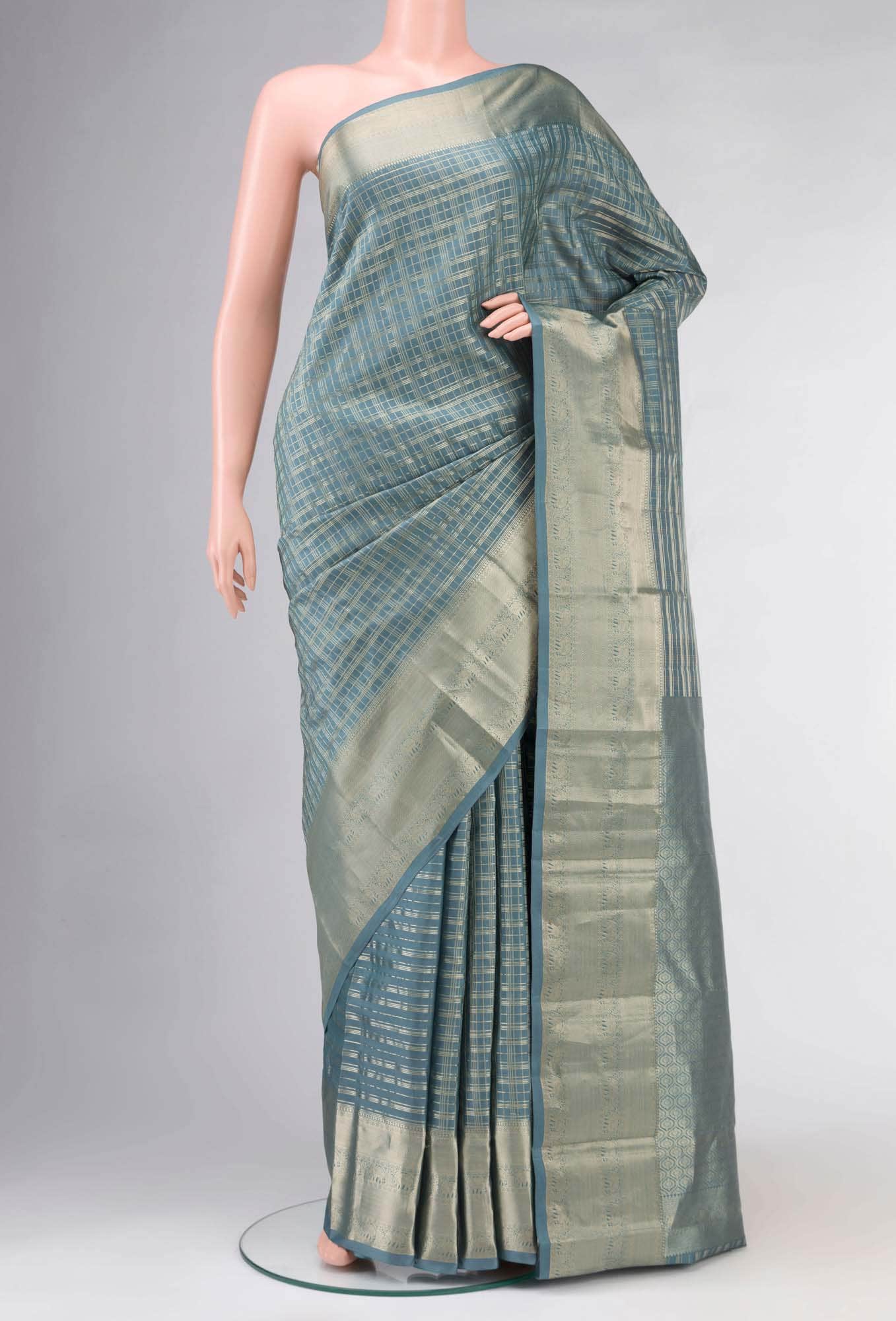 Blue Kanchipuram Silk Saree