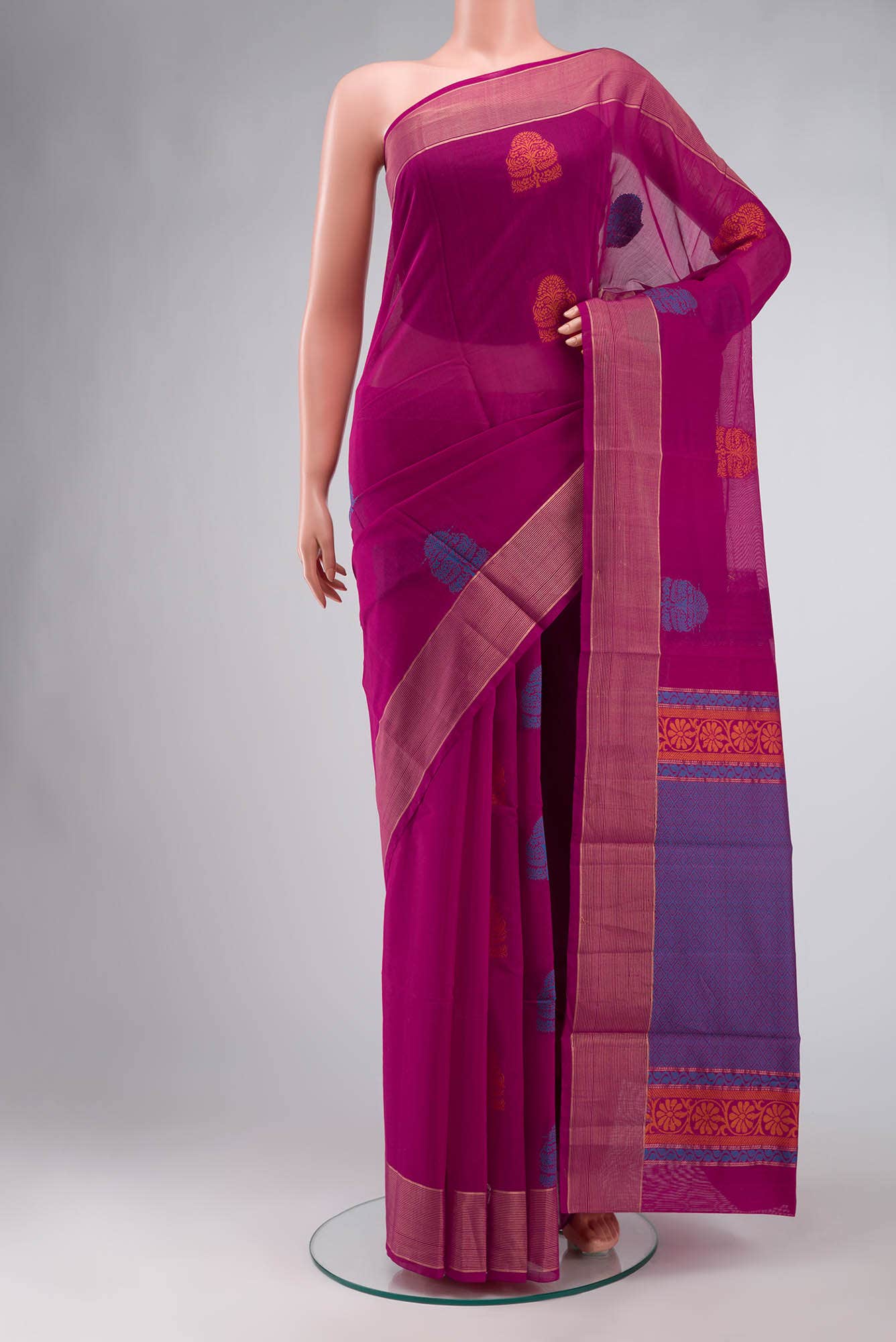 Pink Silk Cotton Saree