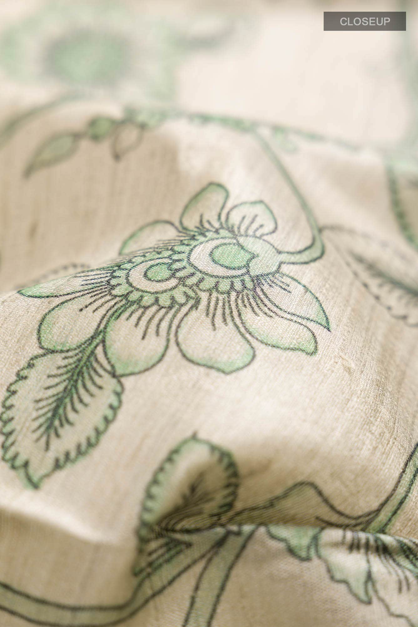 Beige Bhagalpuri Tussar Silk Saree