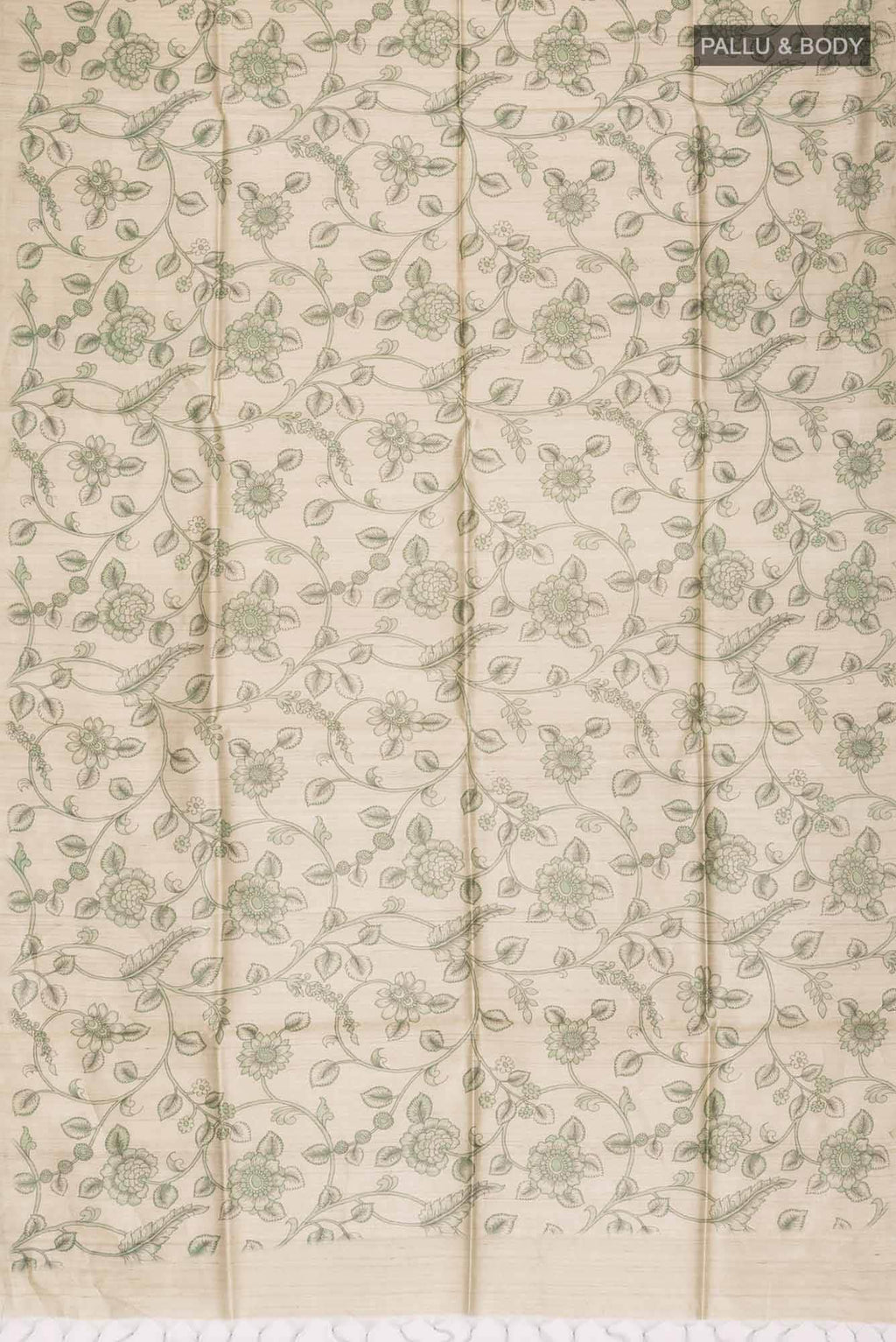 Beige Bhagalpuri Tussar Silk Saree