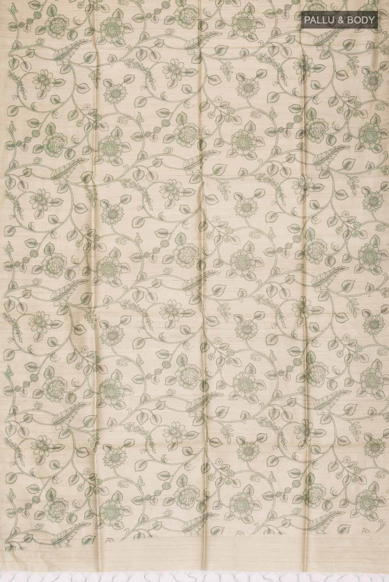 Beige Bhagalpuri Tussar Silk Saree