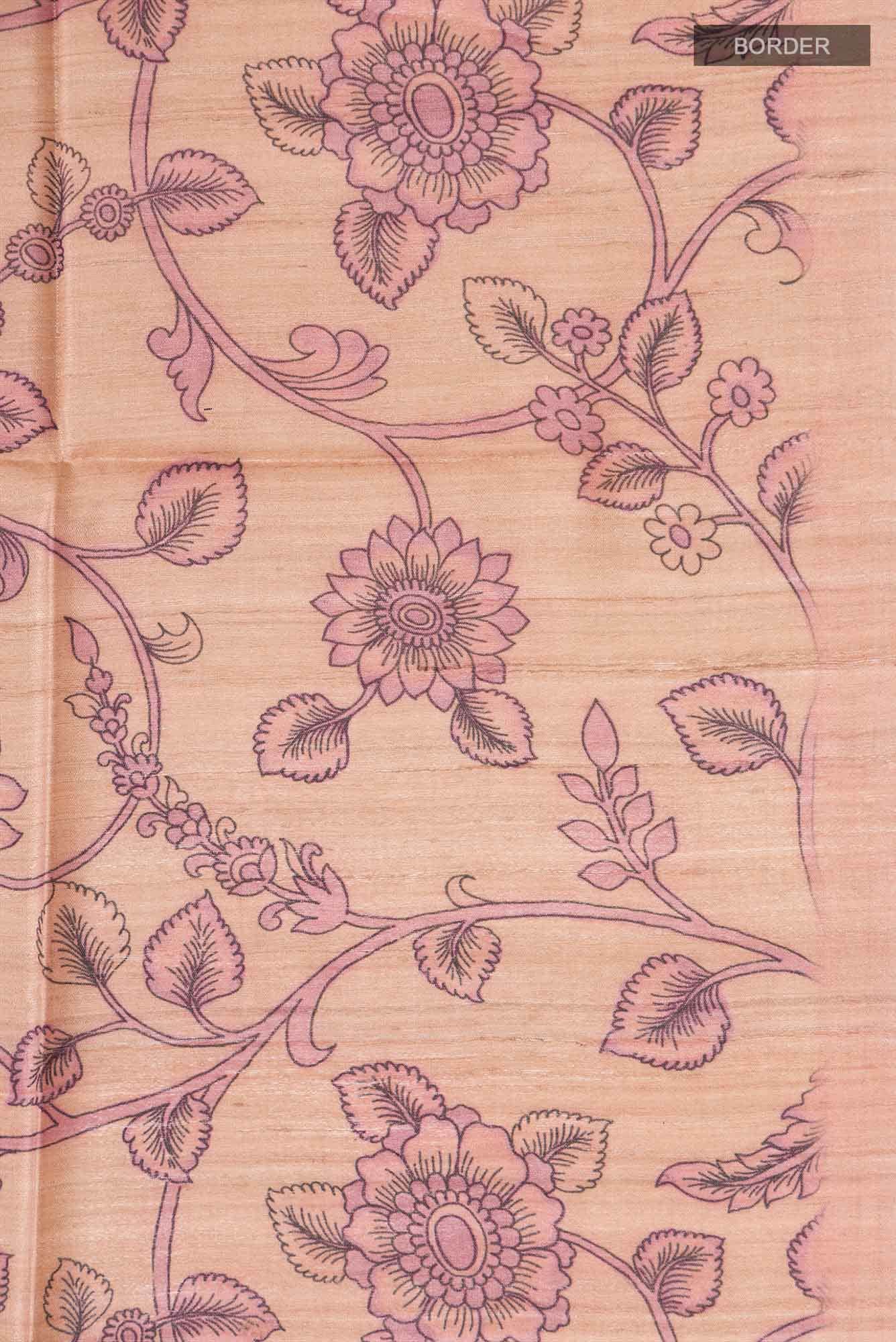 Beige Bhagalpuri Tussar Silk Saree