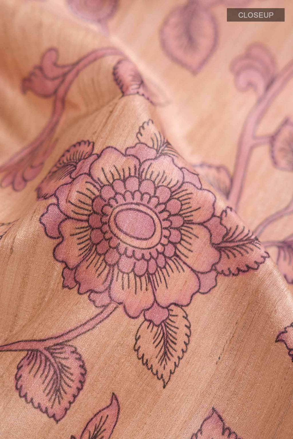 Beige Bhagalpuri Tussar Silk Saree