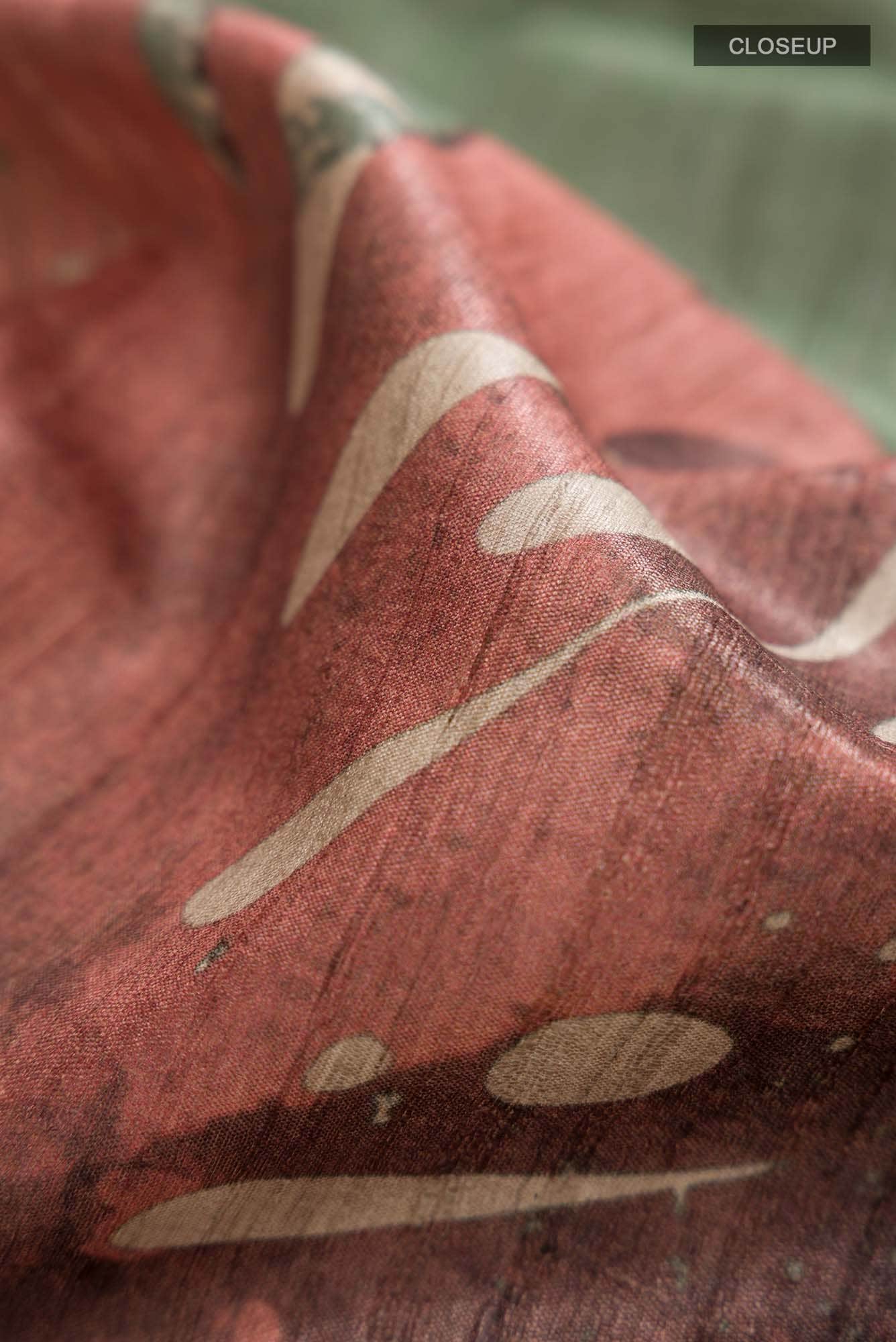 Beige Bhagalpuri Tussar Silk Saree