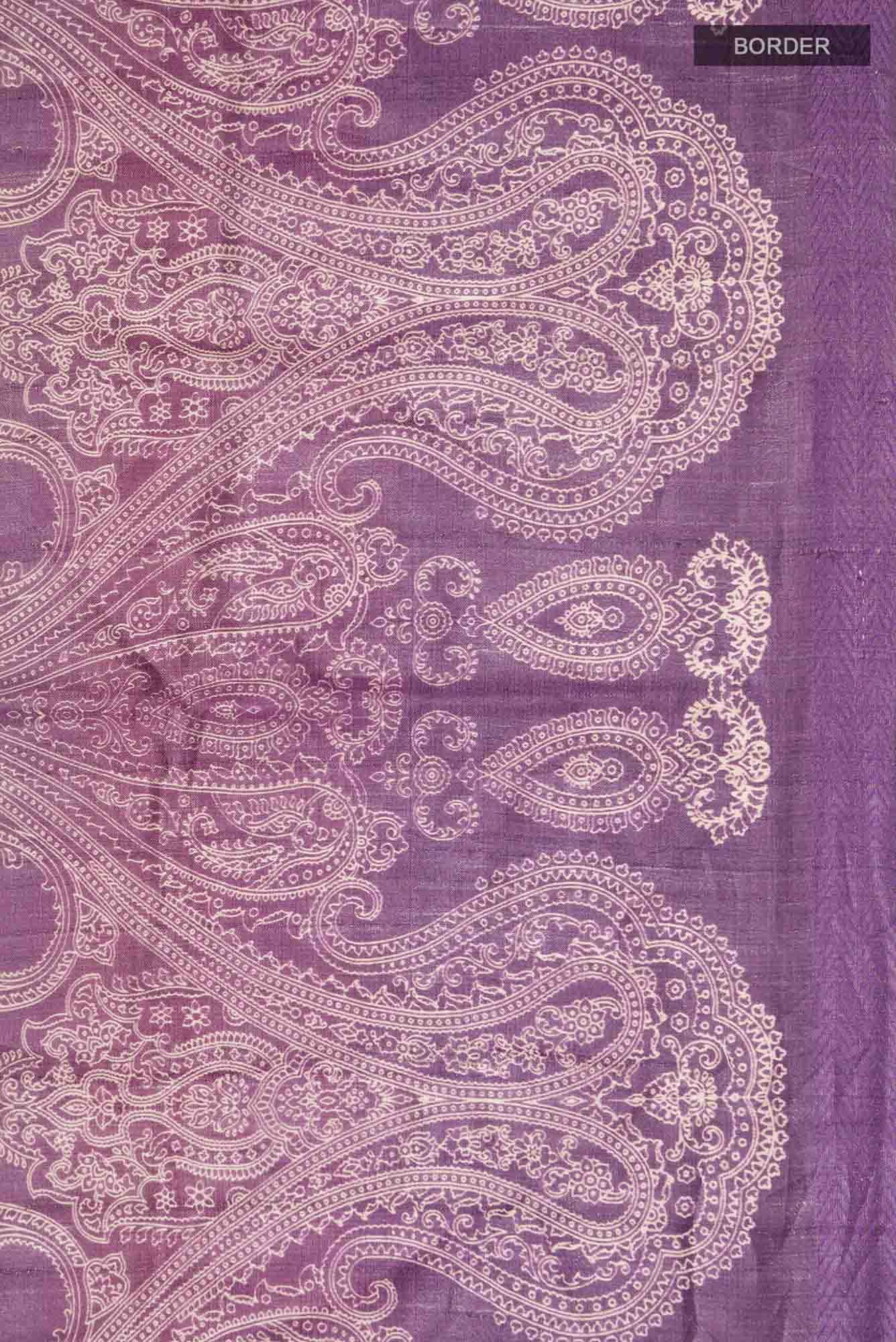 Beige Bhagalpuri Tussar Silk Saree