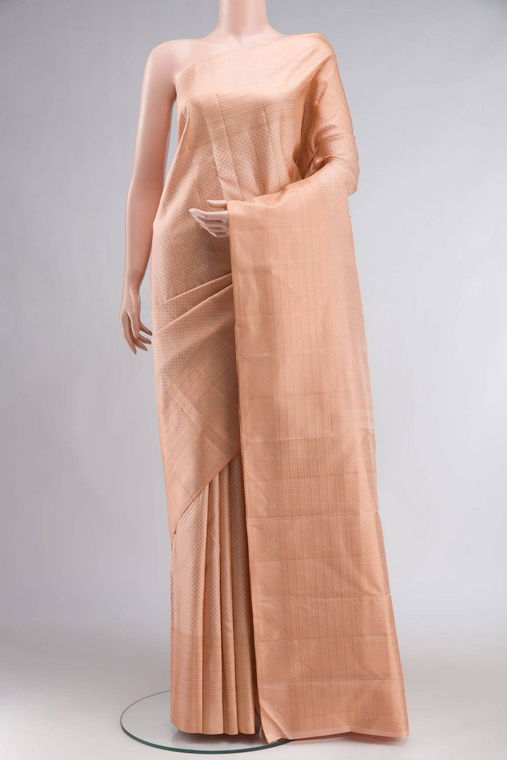 Peach Kanchipuram Silk Saree