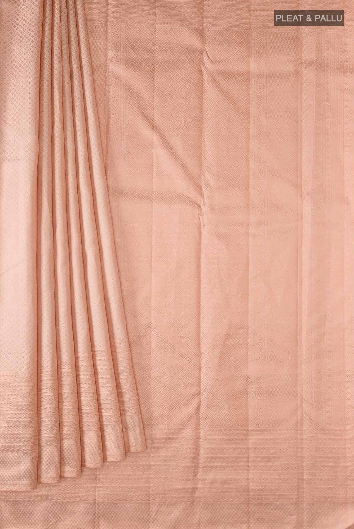 Peach Kanchipuram Silk Saree