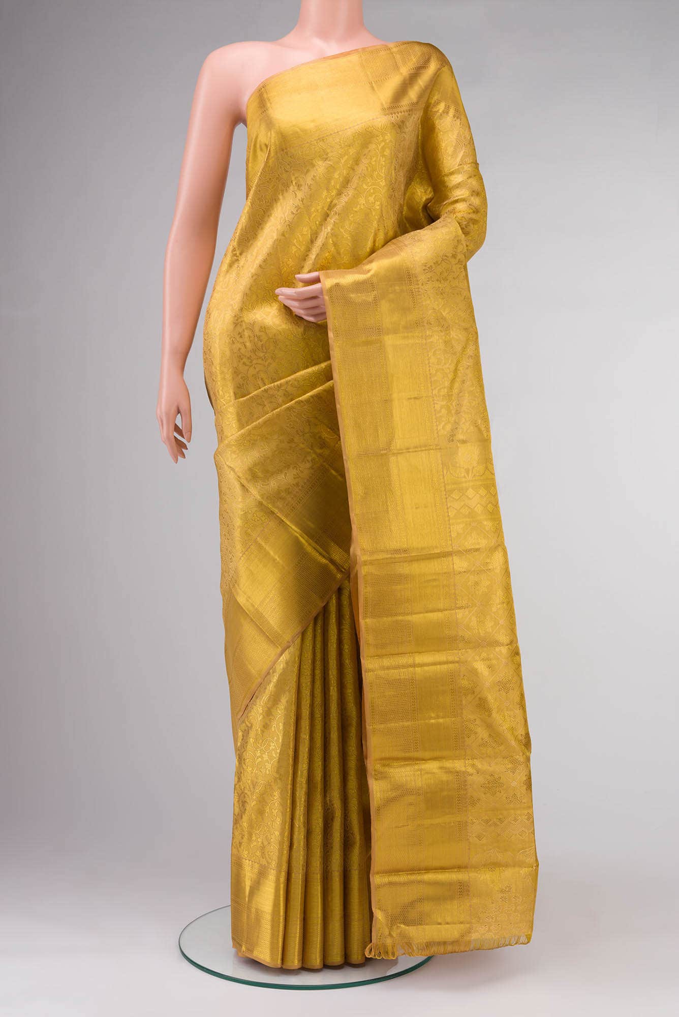 Gold Kanchipuram Silk Saree