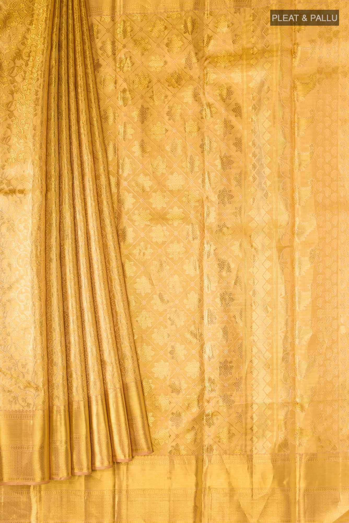 Gold Kanchipuram Silk Saree