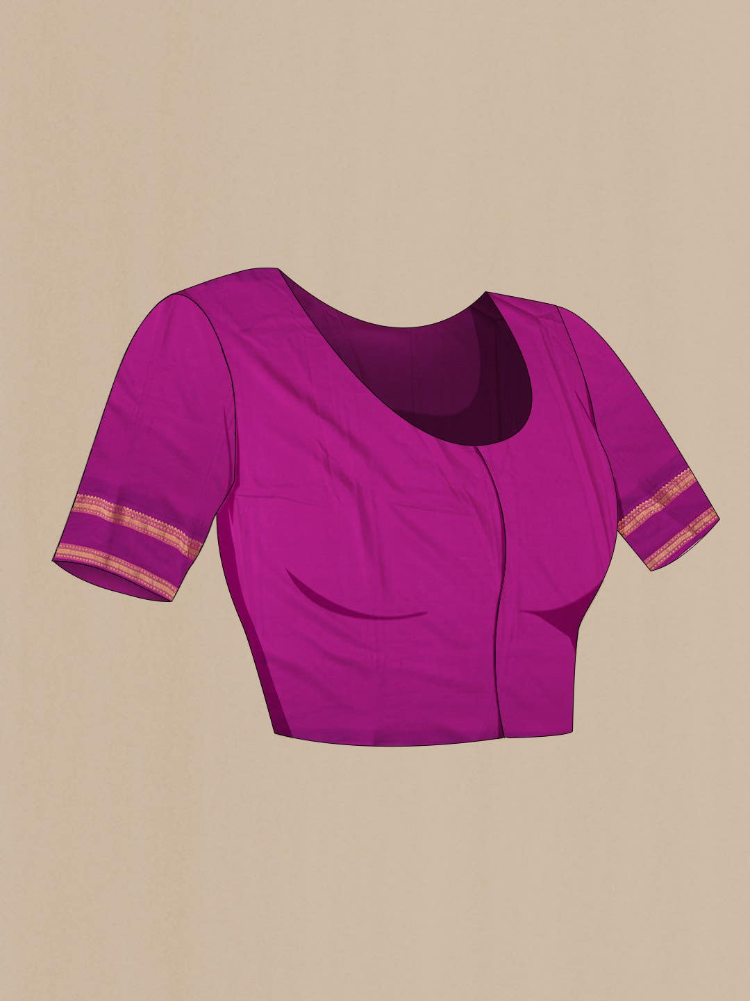 Purple Printed Silk Saree