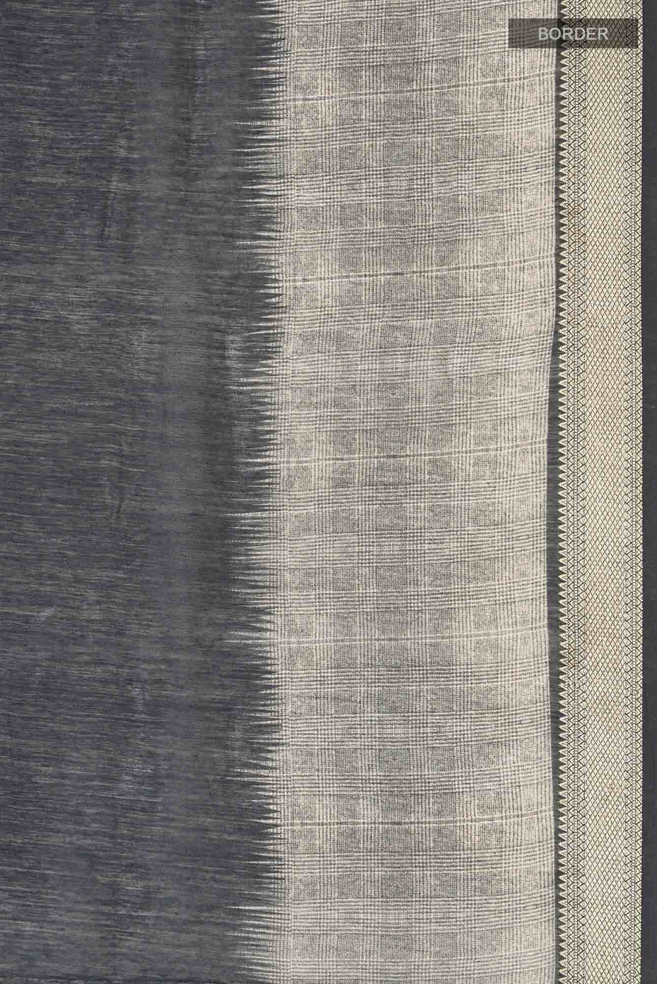 Black Bhagalpuri Tussar Silk Saree