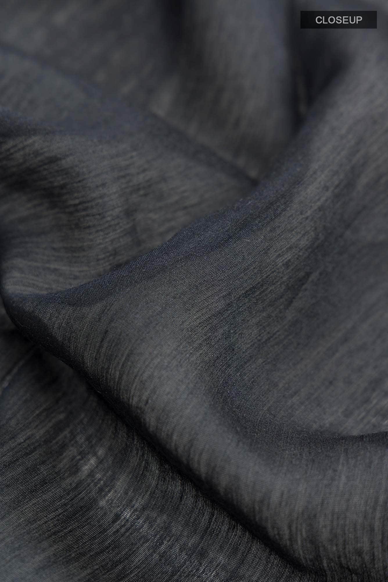 Black Bhagalpuri Tussar Silk Saree