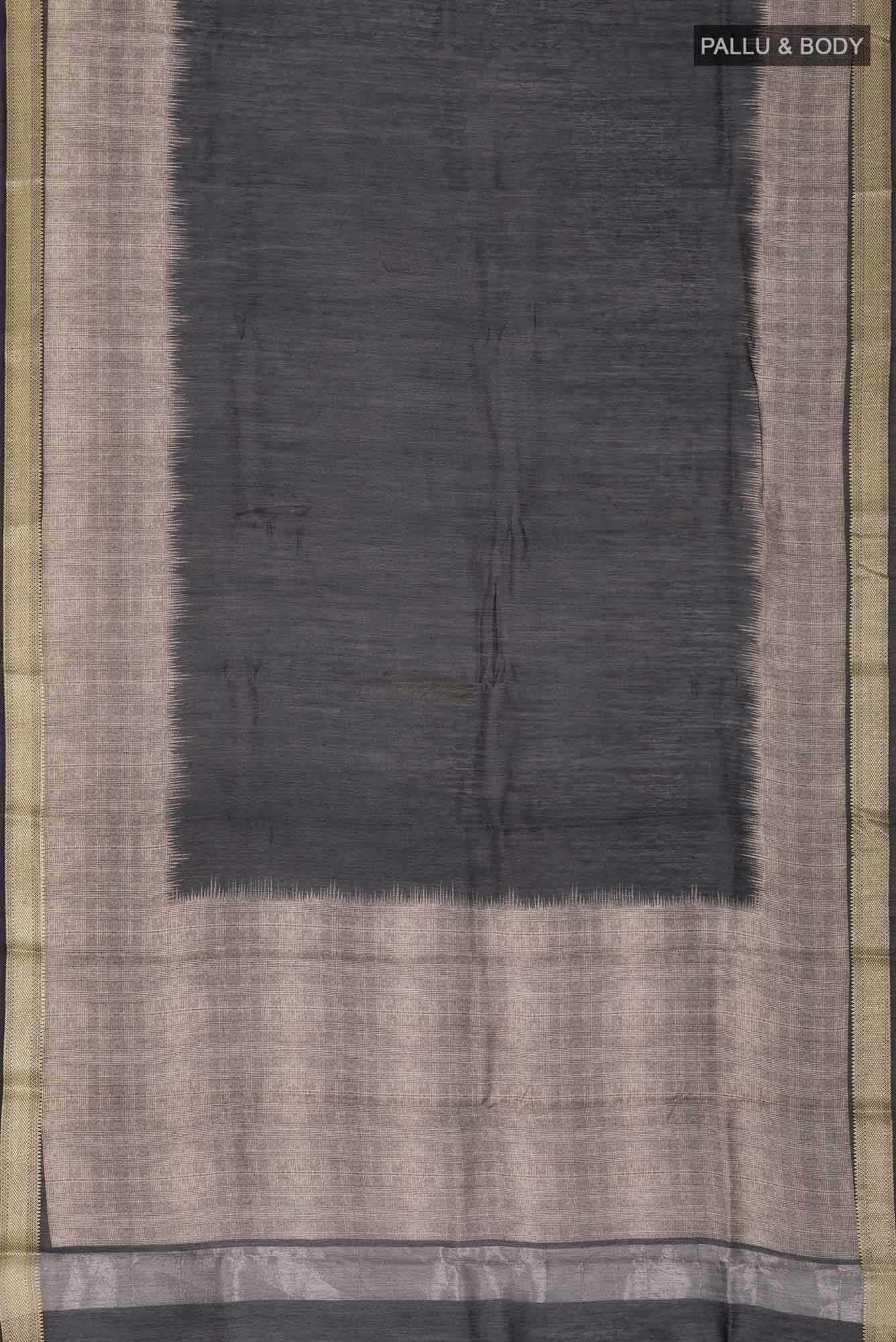 Black Bhagalpuri Tussar Silk Saree