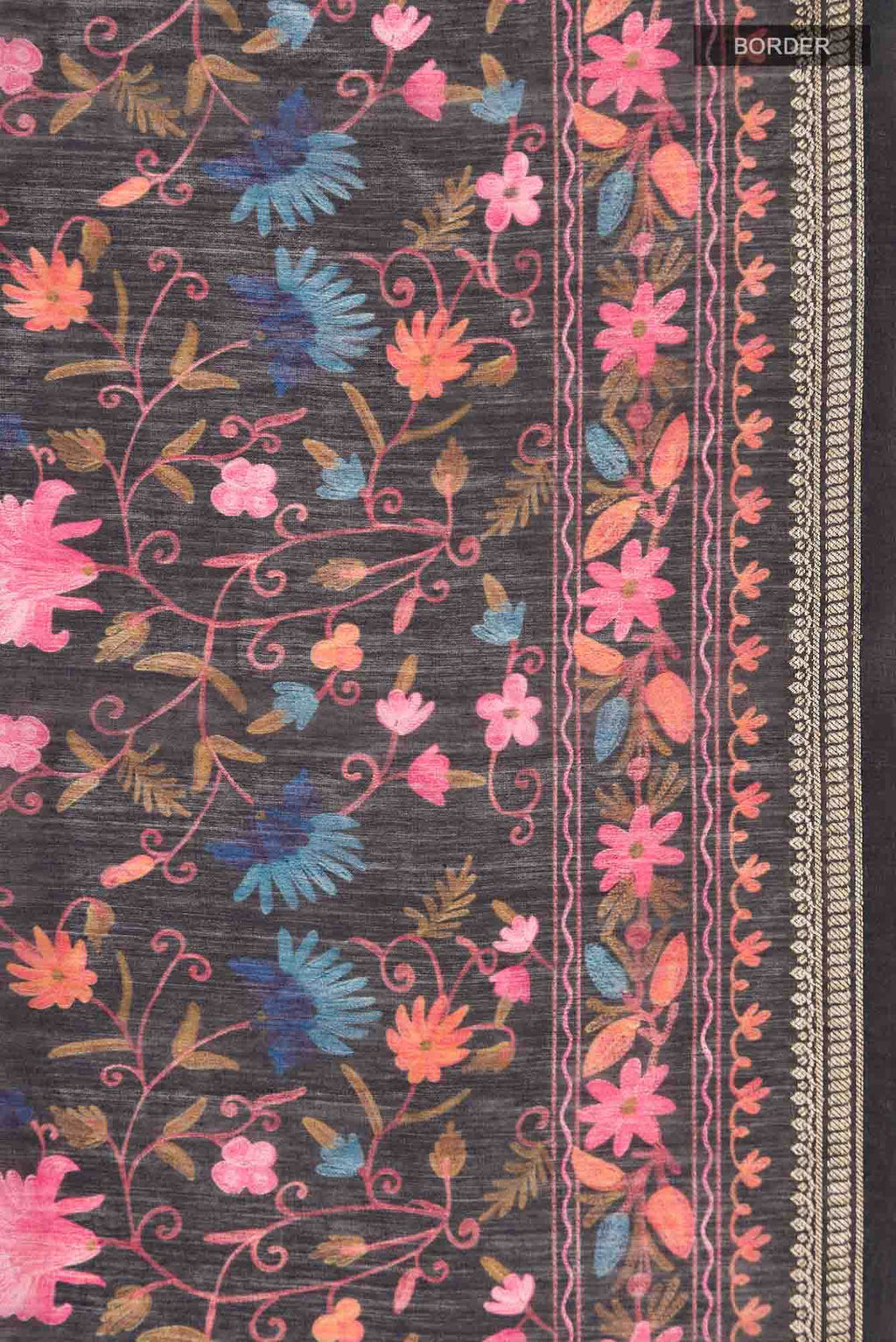 Black Bhagalpuri Tussar Silk Saree