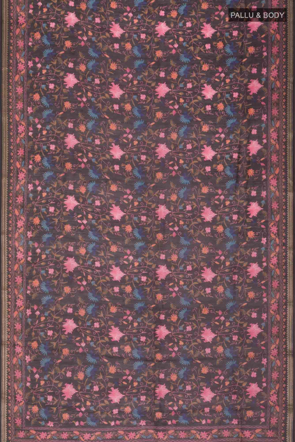 Black Bhagalpuri Tussar Silk Saree