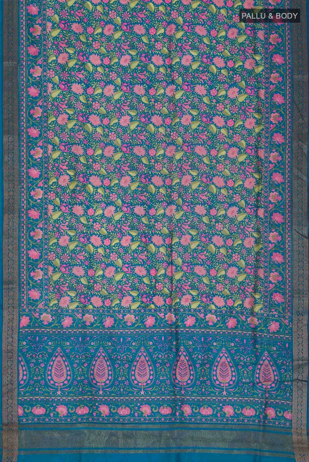 Blue Bhagalpuri Tussar Silk Saree