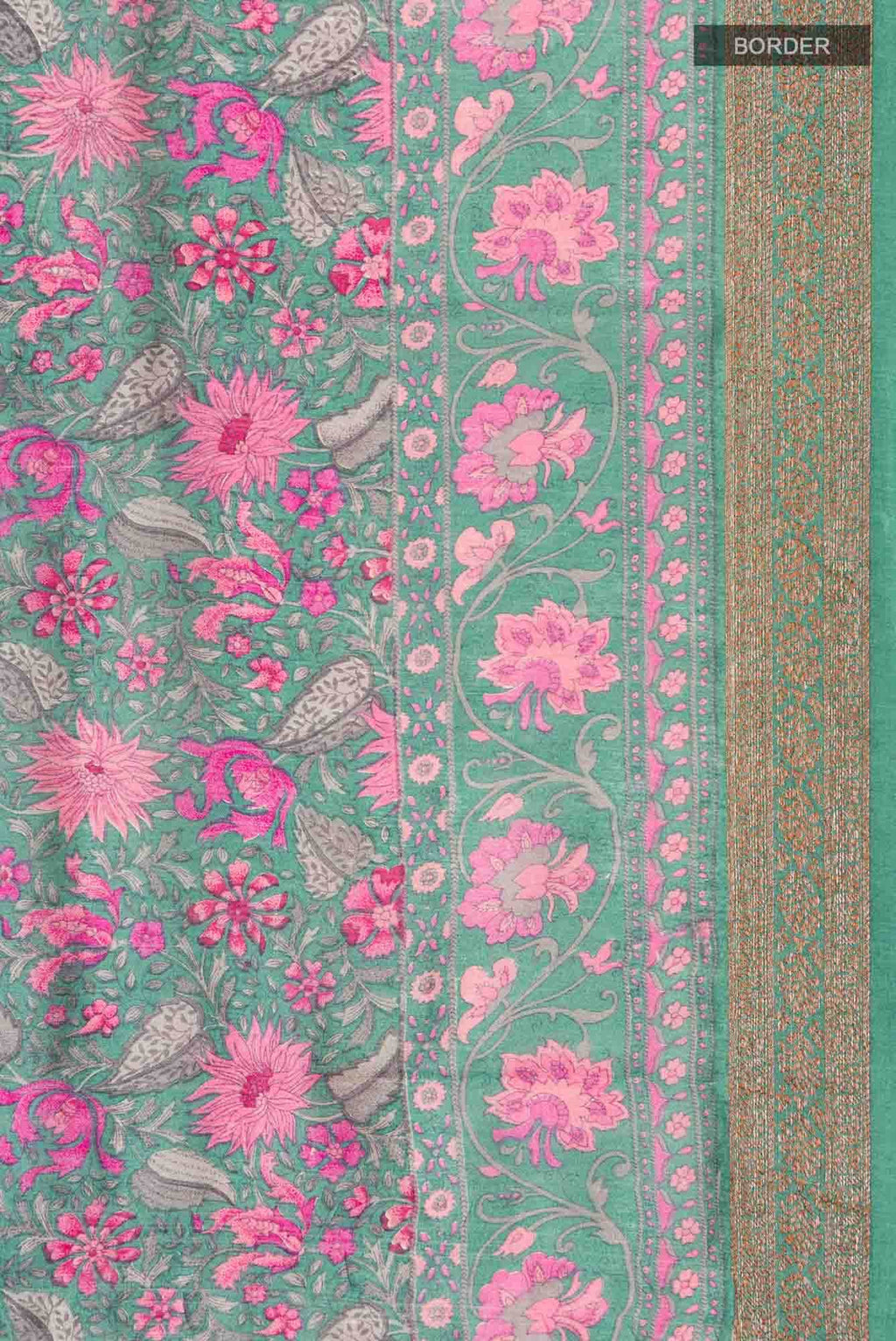 Green Bhagalpuri Tussar Silk Saree