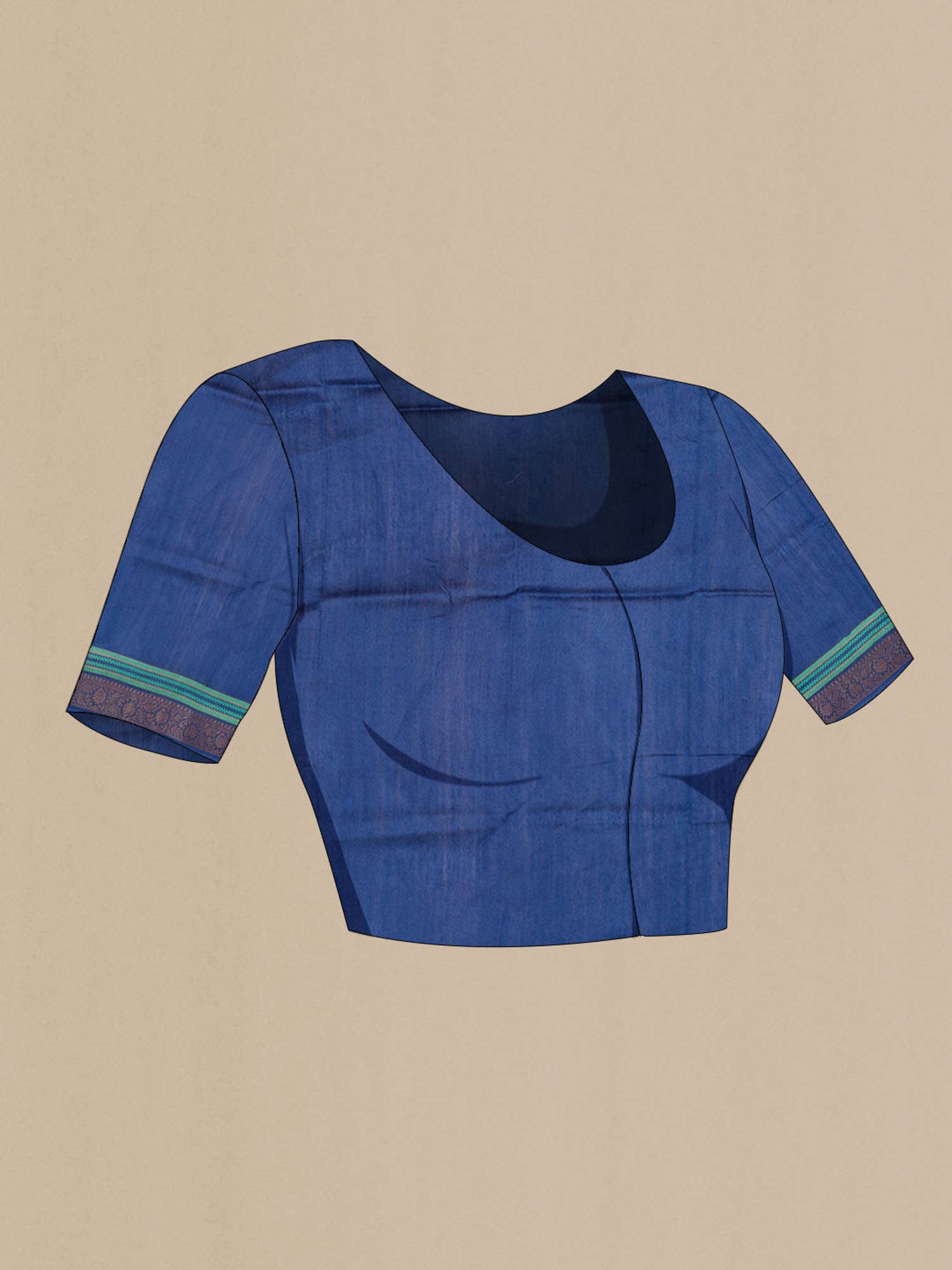 Blue Bhagalpuri Tussar Silk Saree