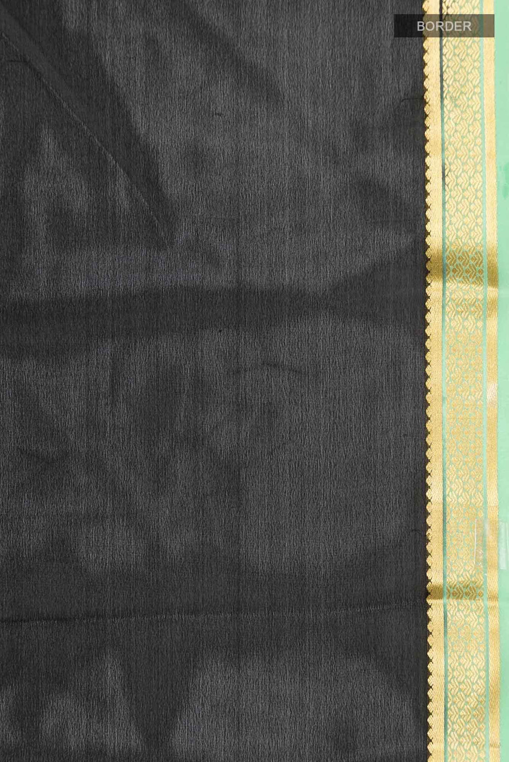 Black Mysore Crepe Saree