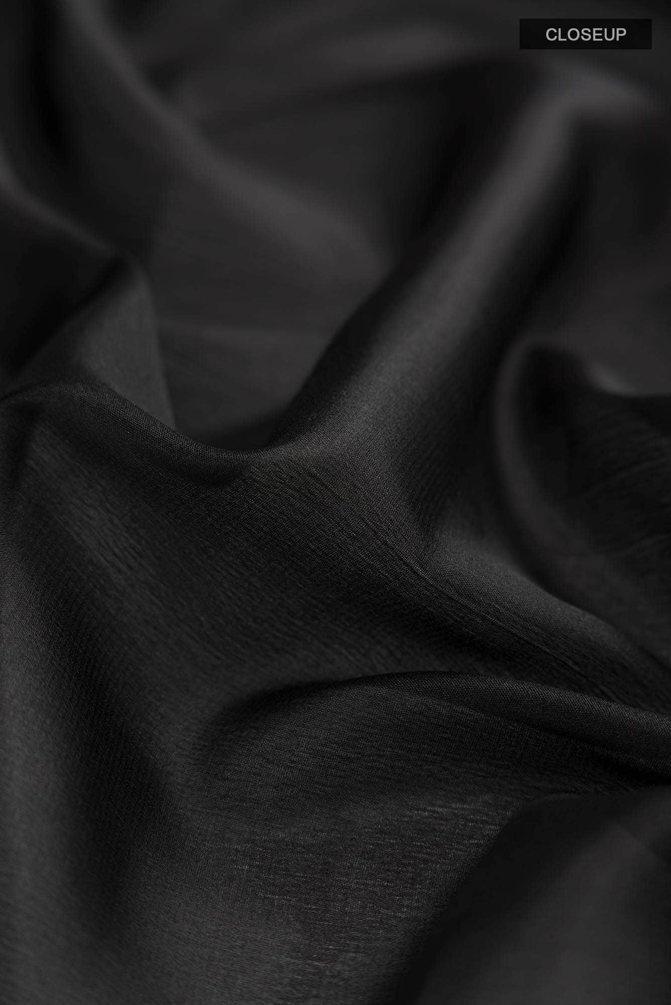 Black Mysore Crepe Saree