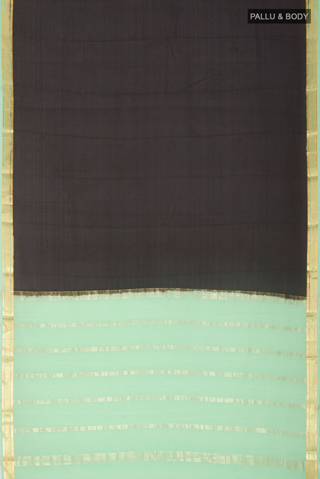 Black Mysore Crepe Saree