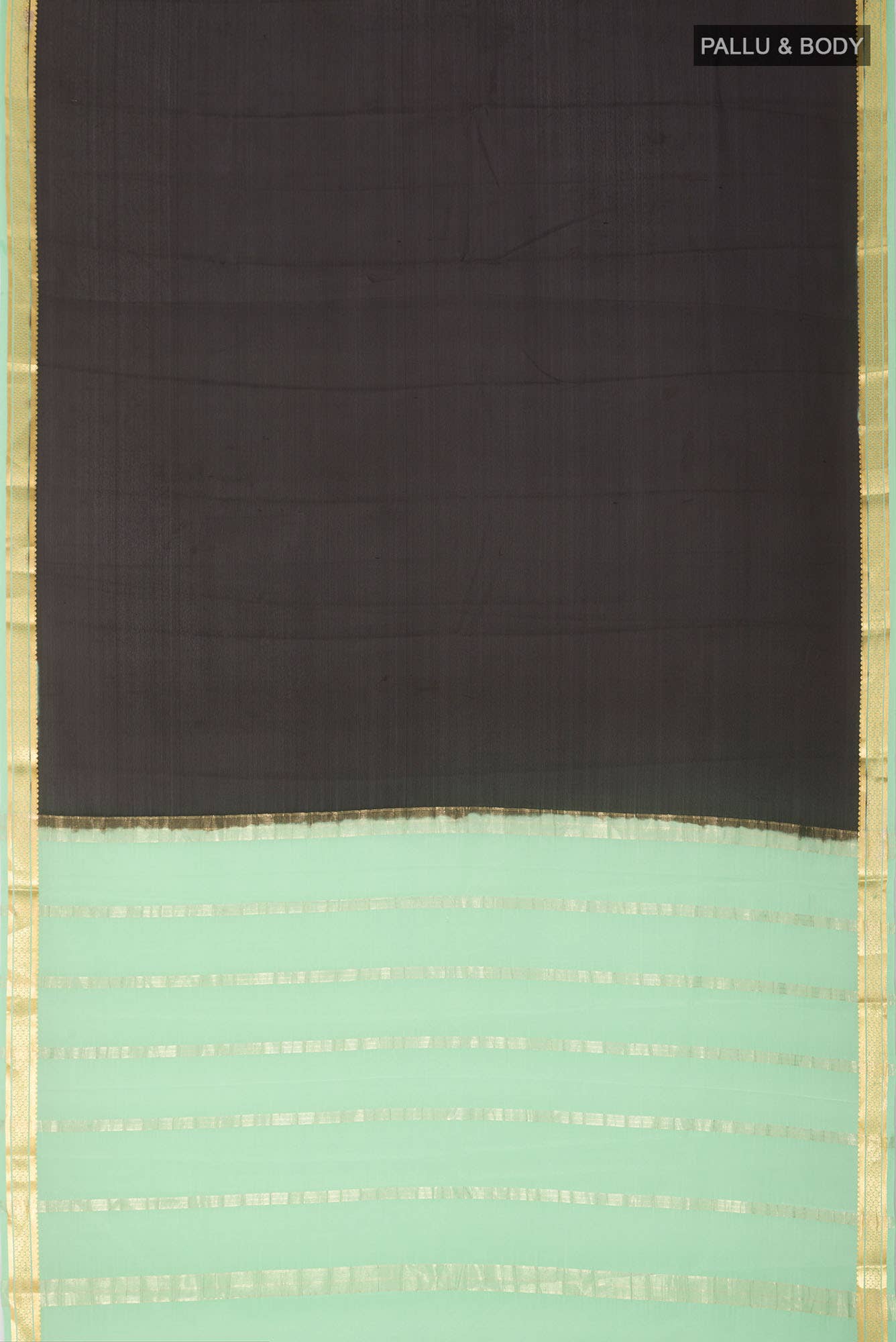 Black Mysore Crepe Saree