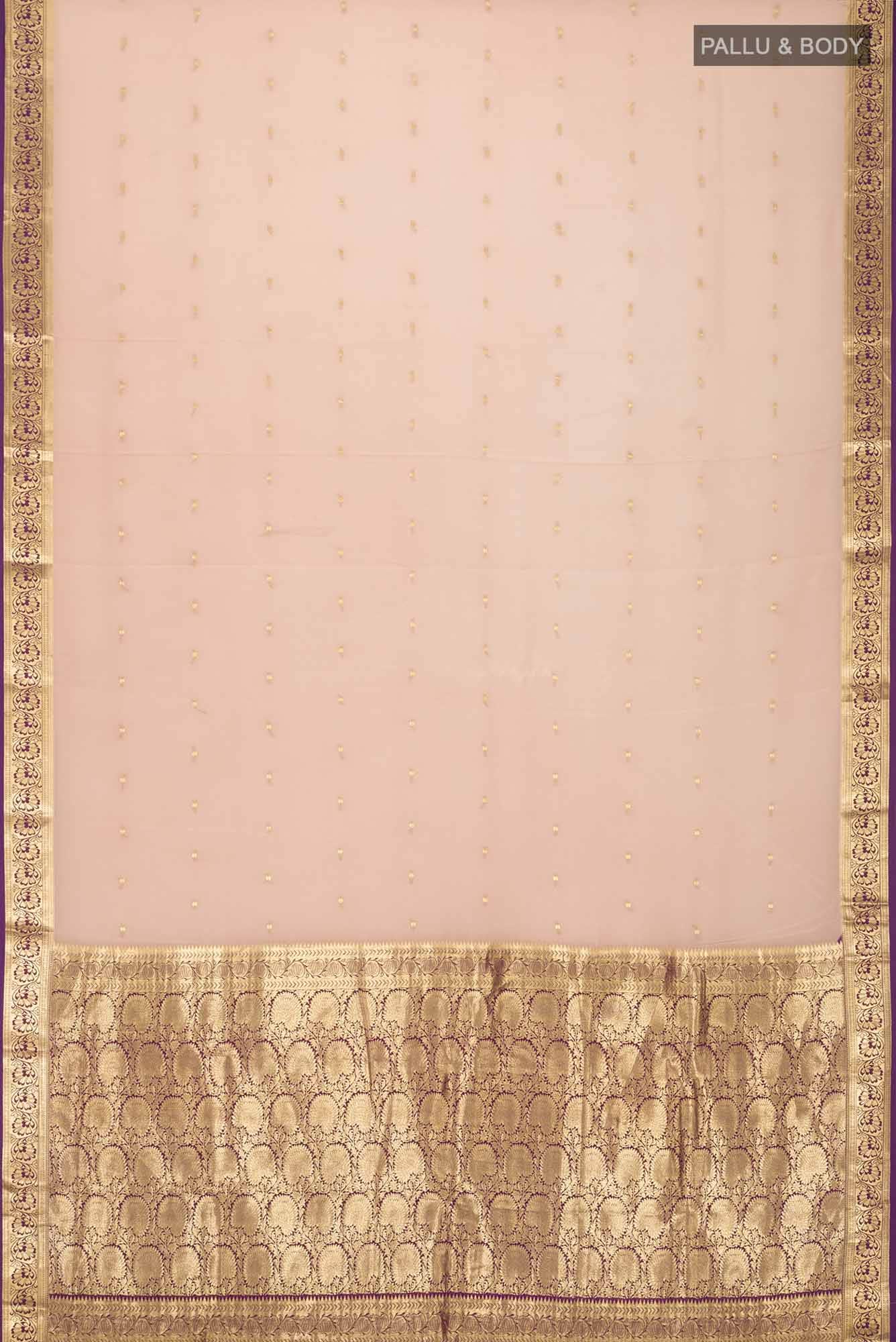 Beige Mysore Crepe Saree