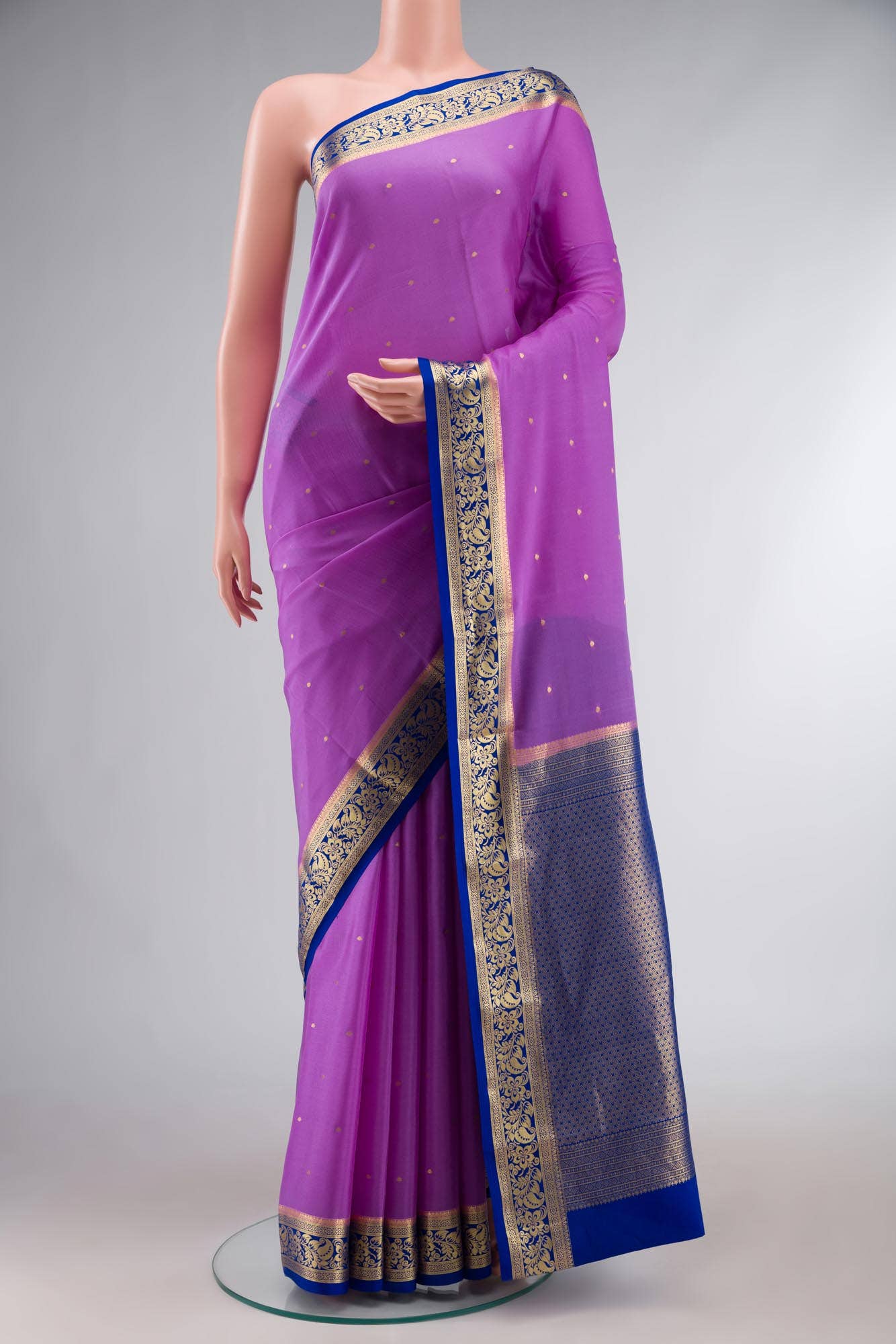 Lavender Mysore Crepe Saree