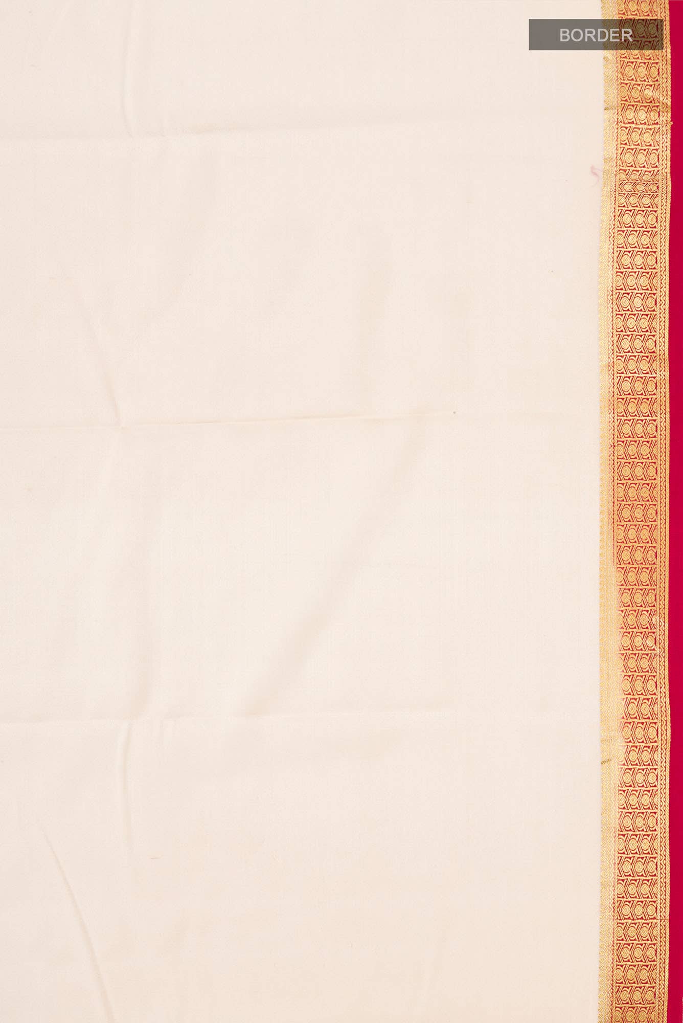 Cream Mysore Crepe Saree