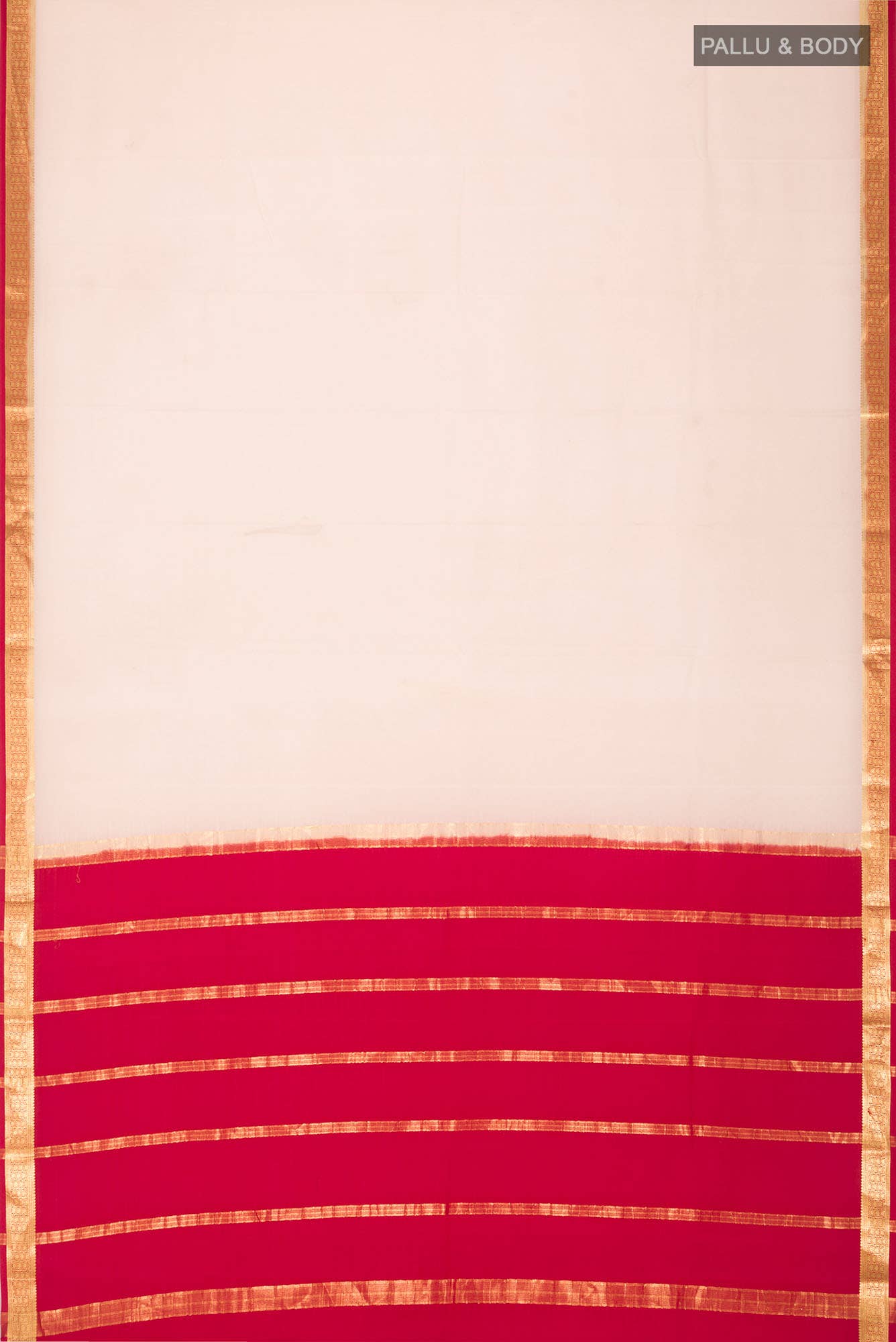 Cream Mysore Crepe Saree