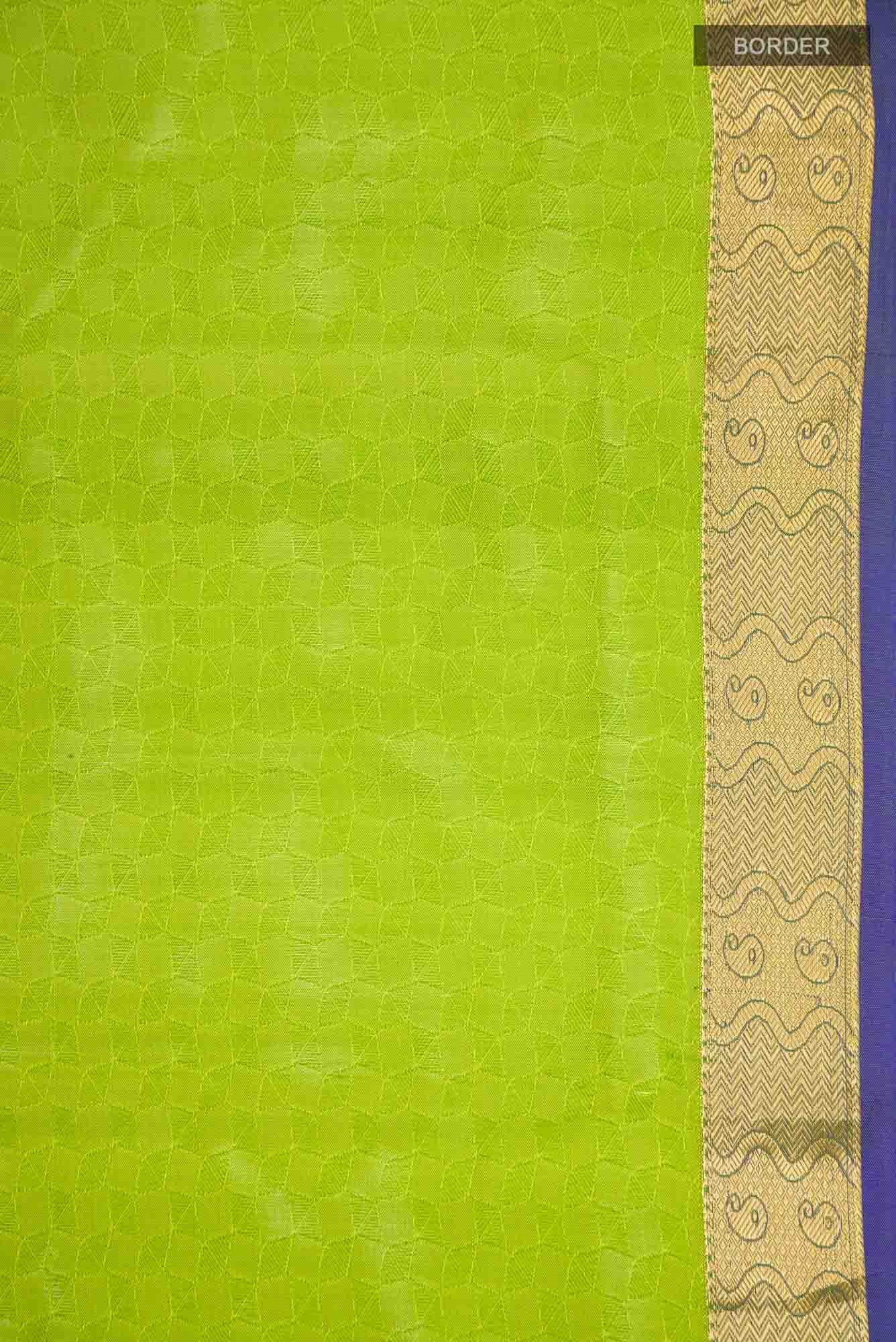 Parrot Green Kanchipuram Silk Saree