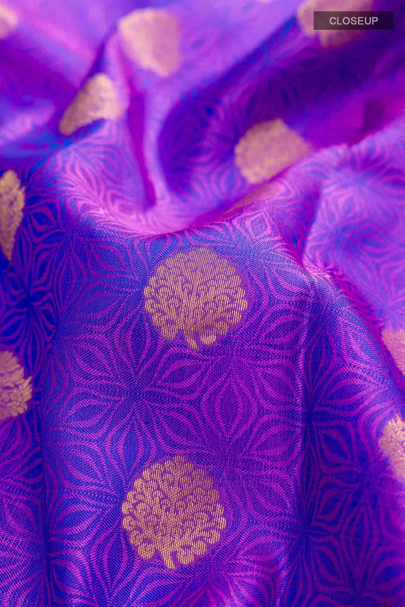 Purple Kanchipuram Silk Saree