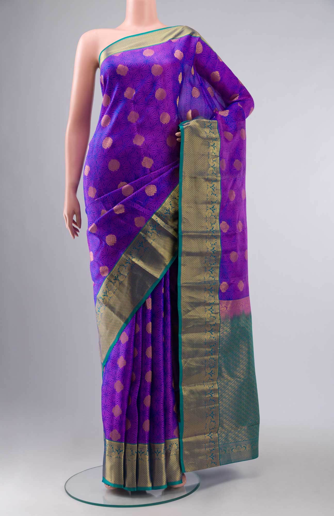 Purple Kanchipuram Silk Saree