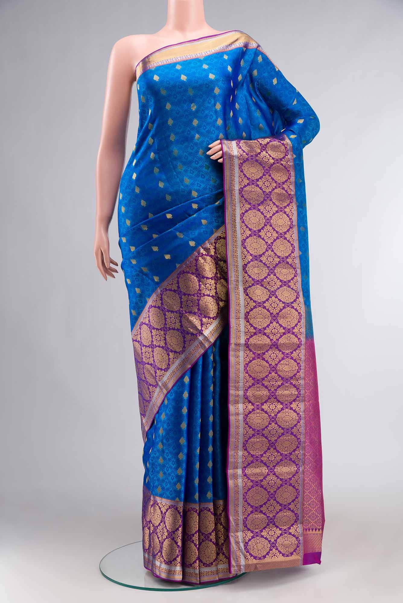 Blue Kanchipuram Silk Saree