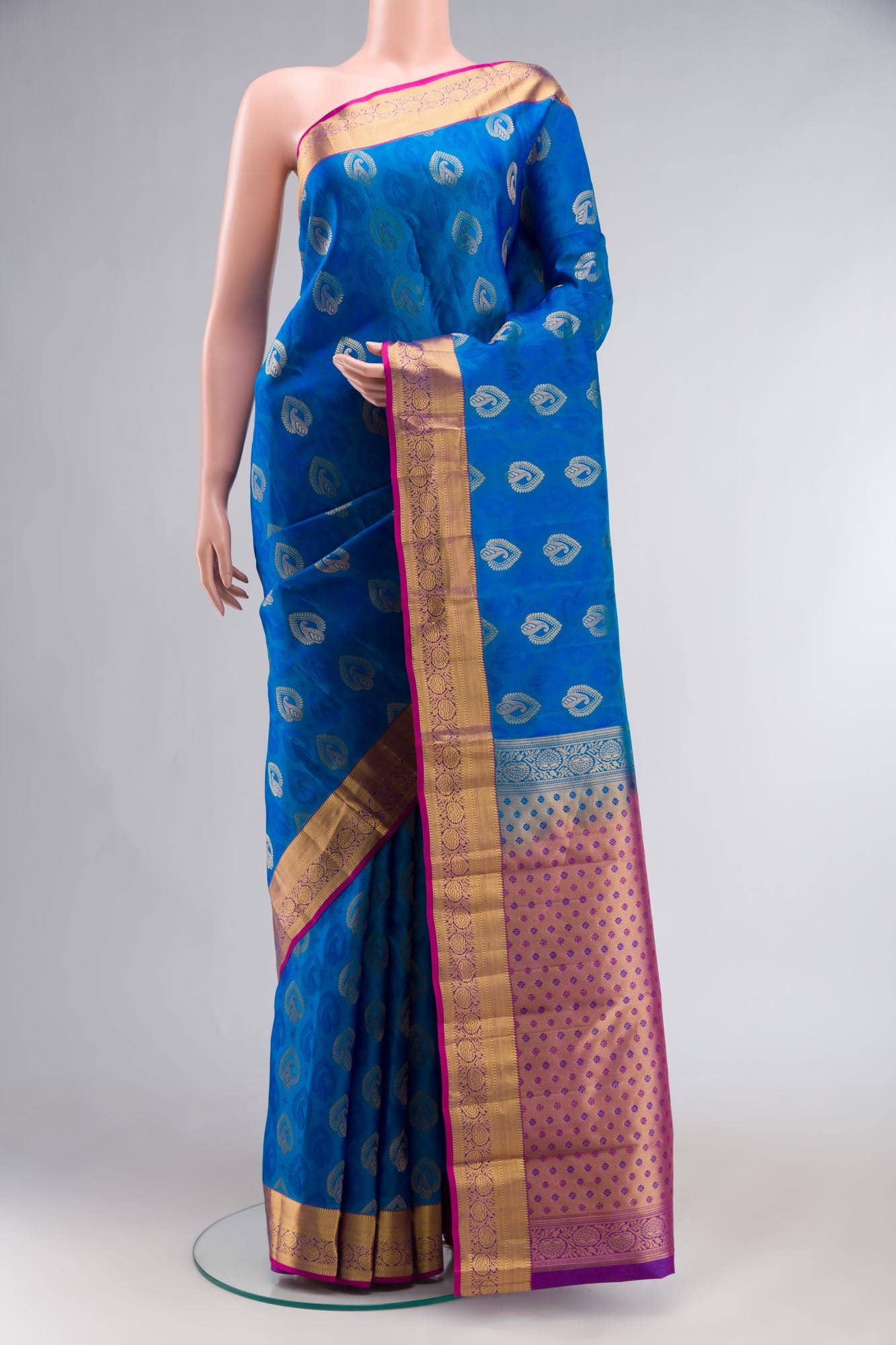 Blue Kanchipuram Silk Saree