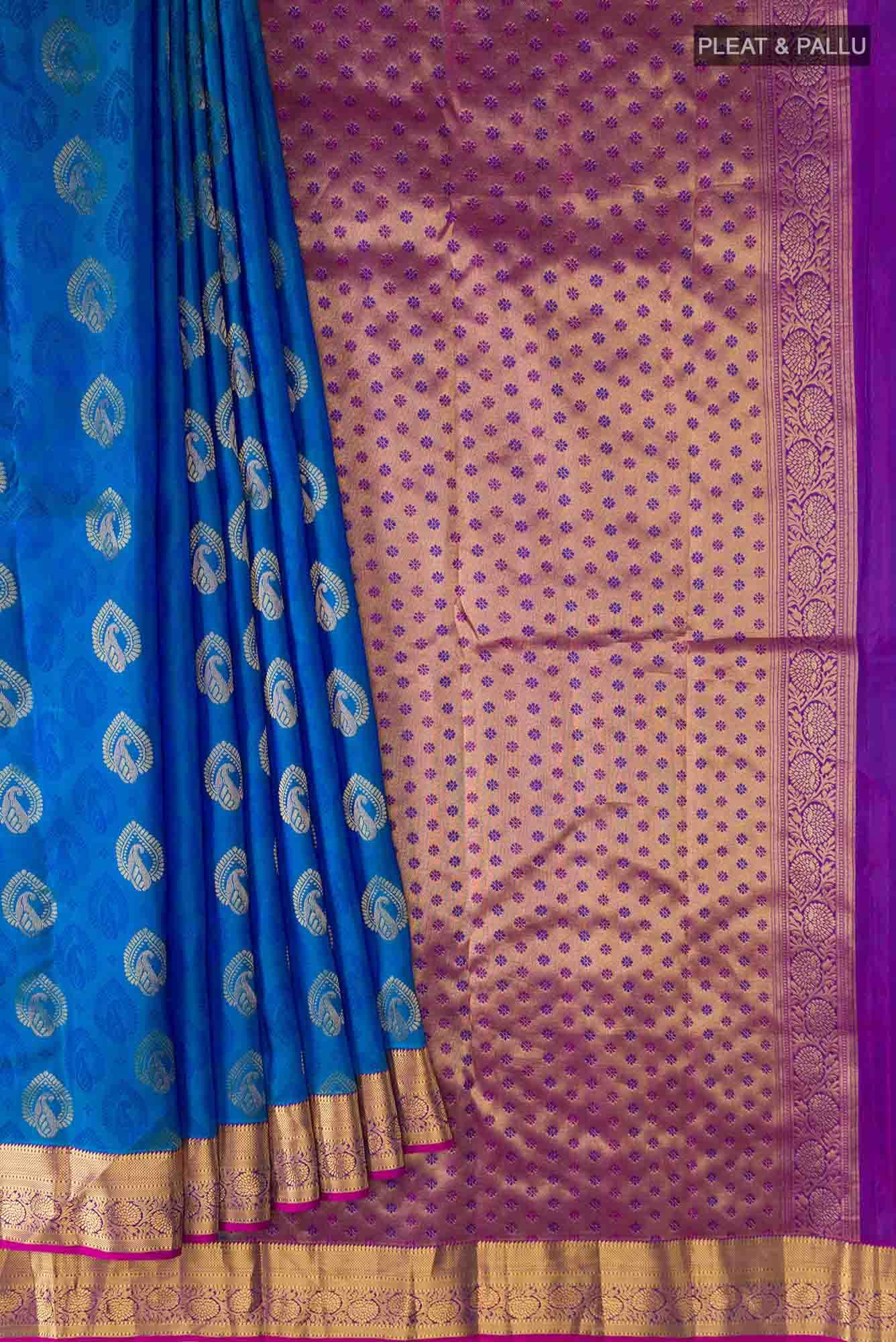 Blue Kanchipuram Silk Saree
