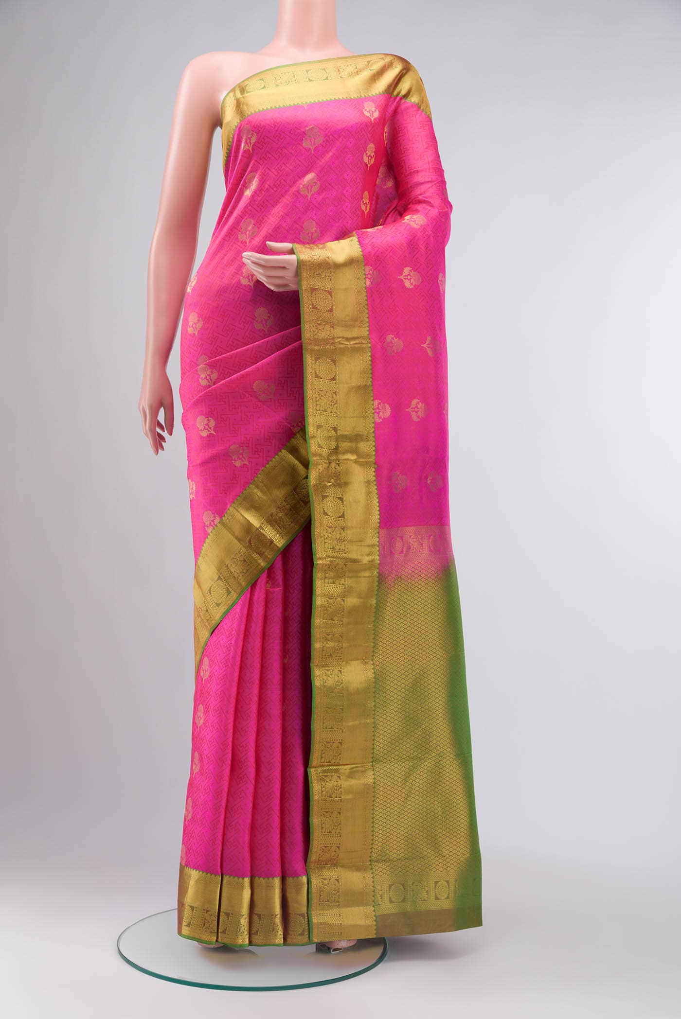 Pink Kanchipuram Silk Saree