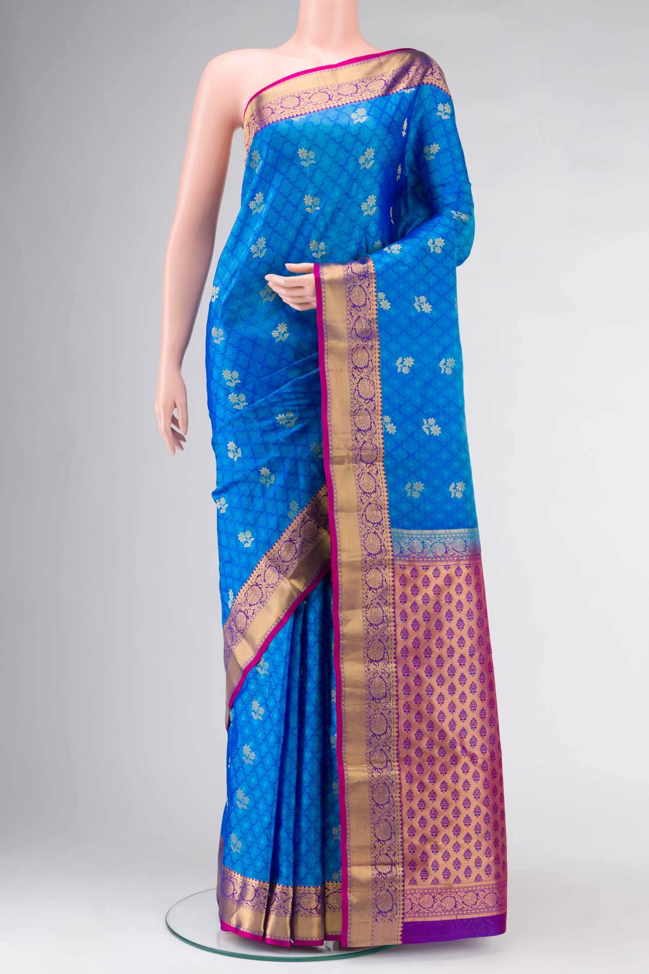 Blue Kanchipuram Silk Saree