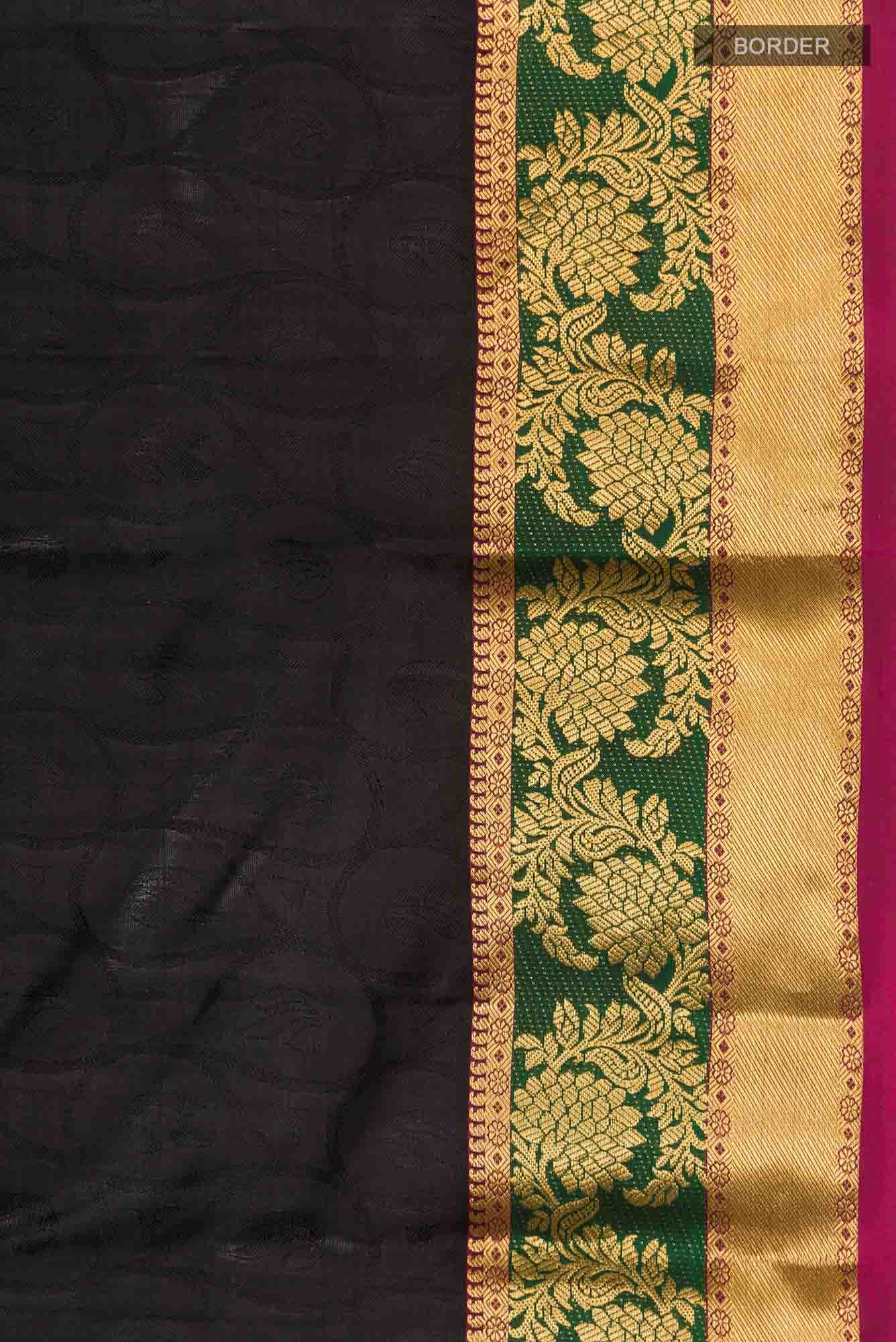 Black Kanchipuram Silk Saree