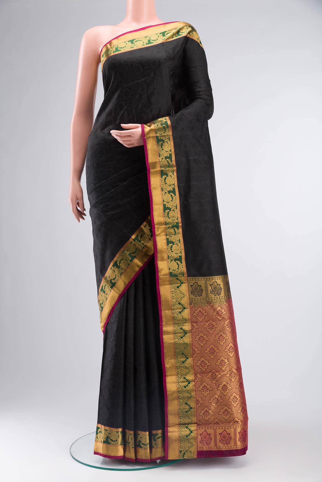 Black Kanchipuram Silk Saree