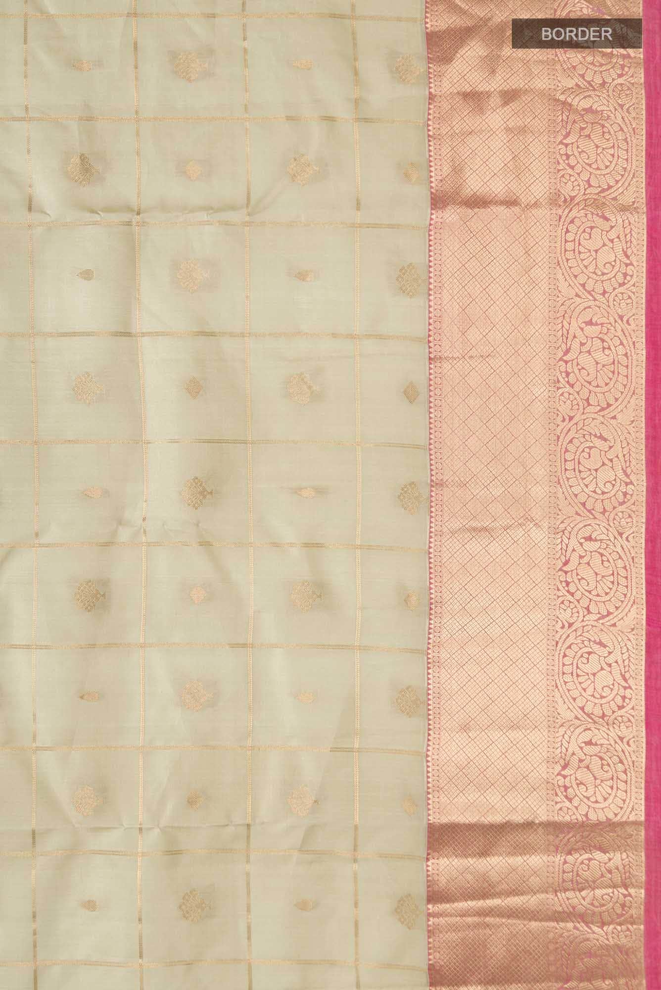 Beige Kanchipuram Silk Saree