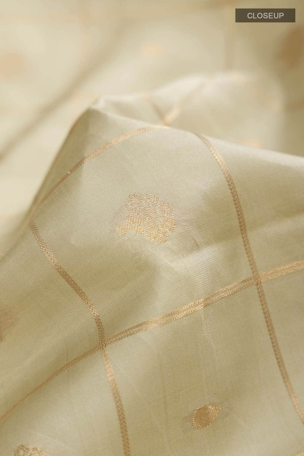 Beige Kanchipuram Silk Saree