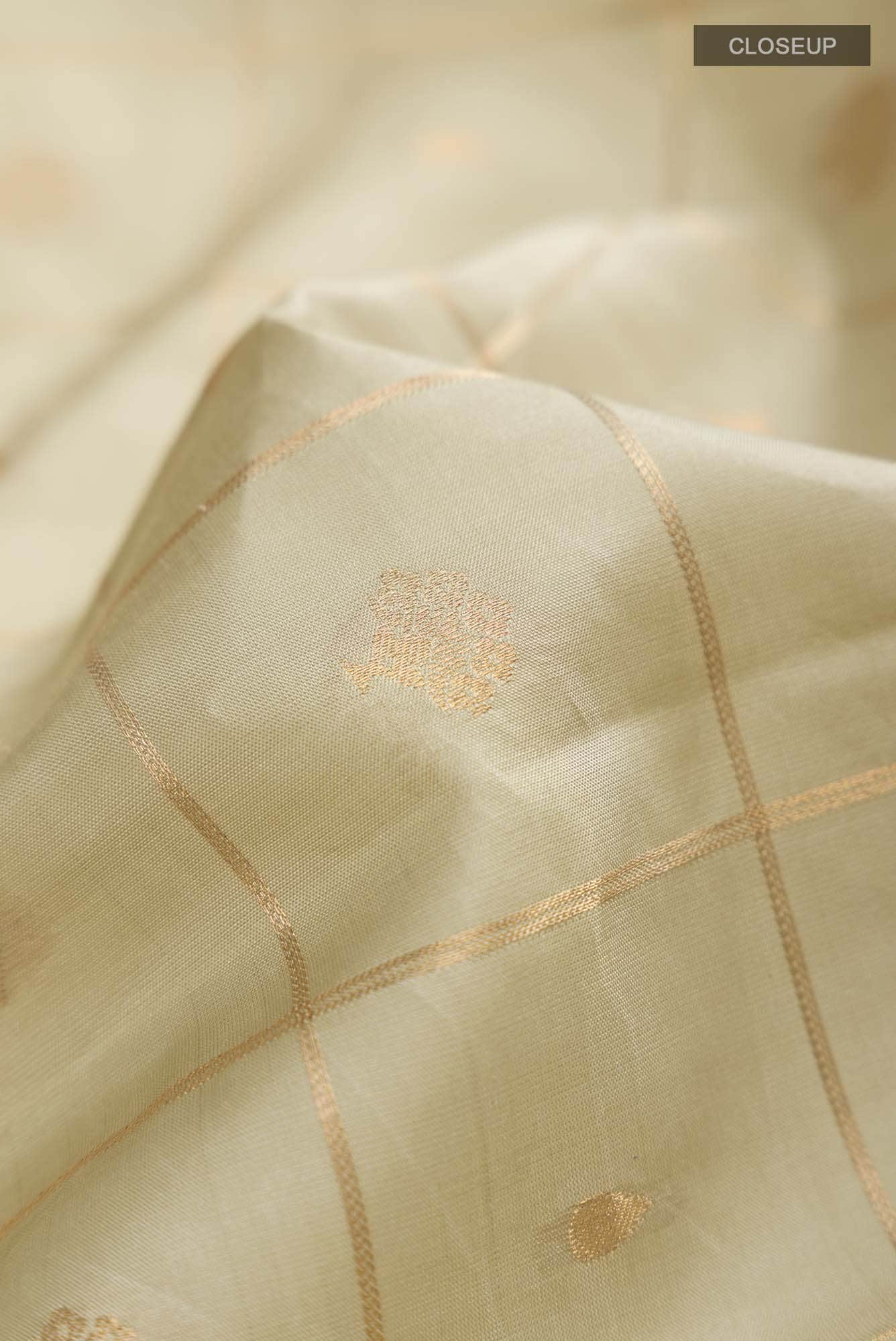 Beige Kanchipuram Silk Saree