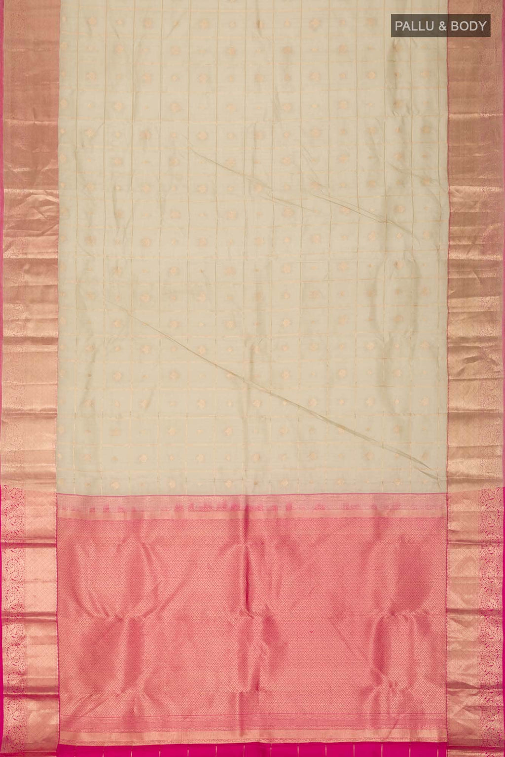 Beige Kanchipuram Silk Saree